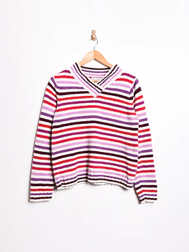 Chaleco multicolor rayado y2k