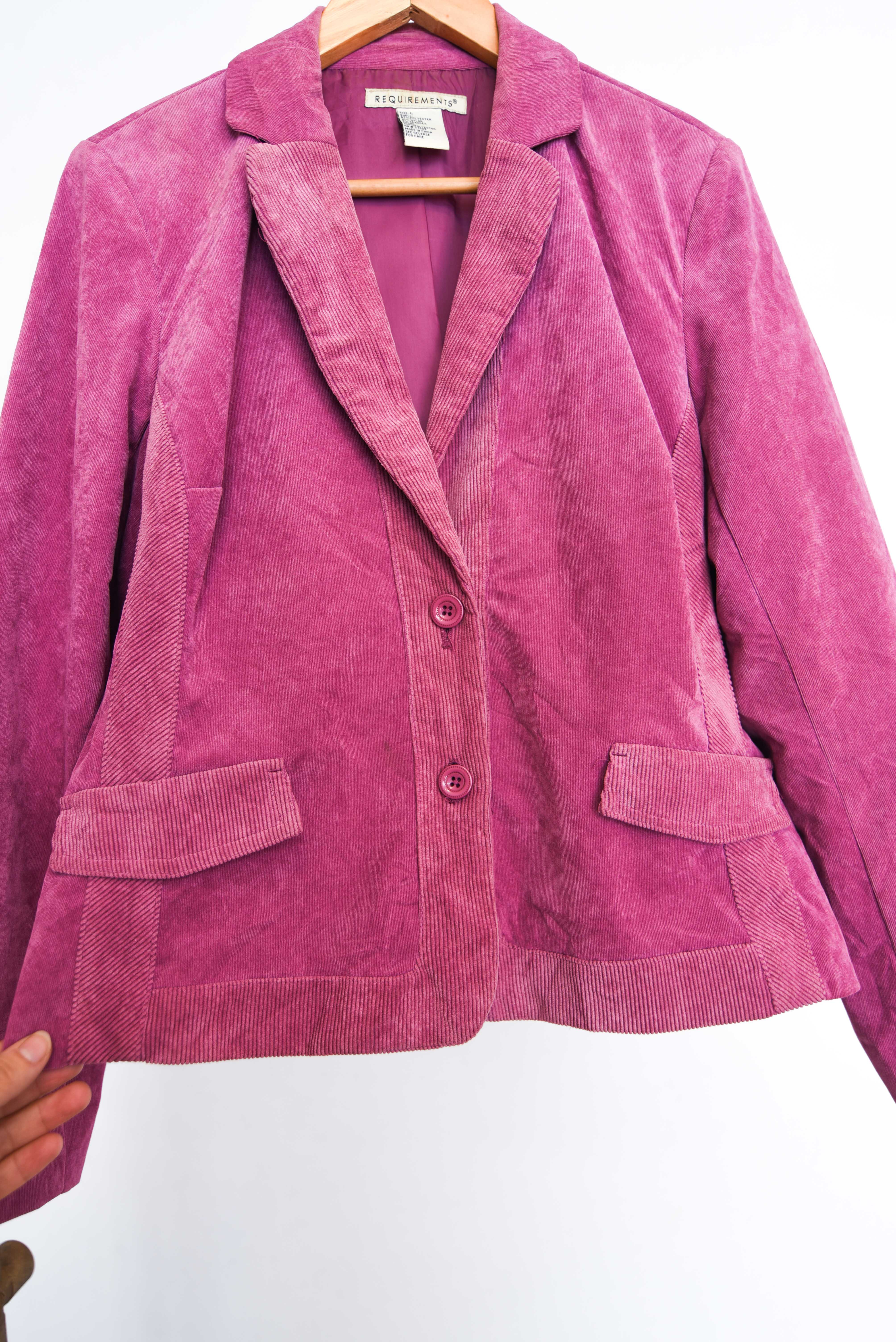 Blazer pink cotelé
