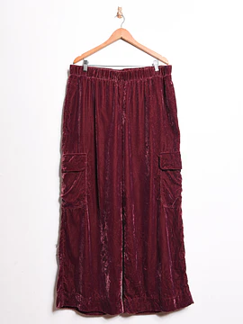 Pantalón velvet burdeo palazzo