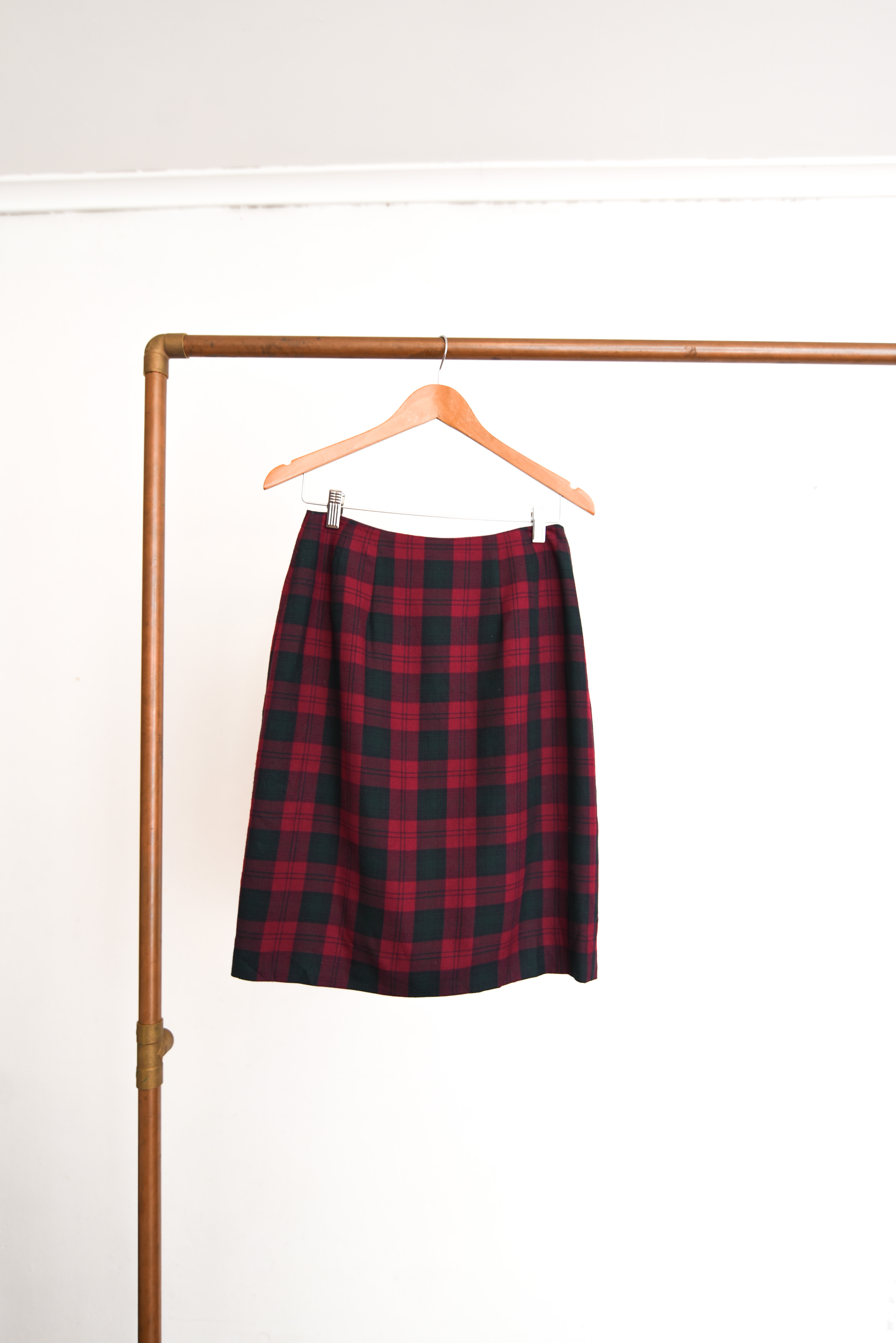 Falda vintage burdeo tartán