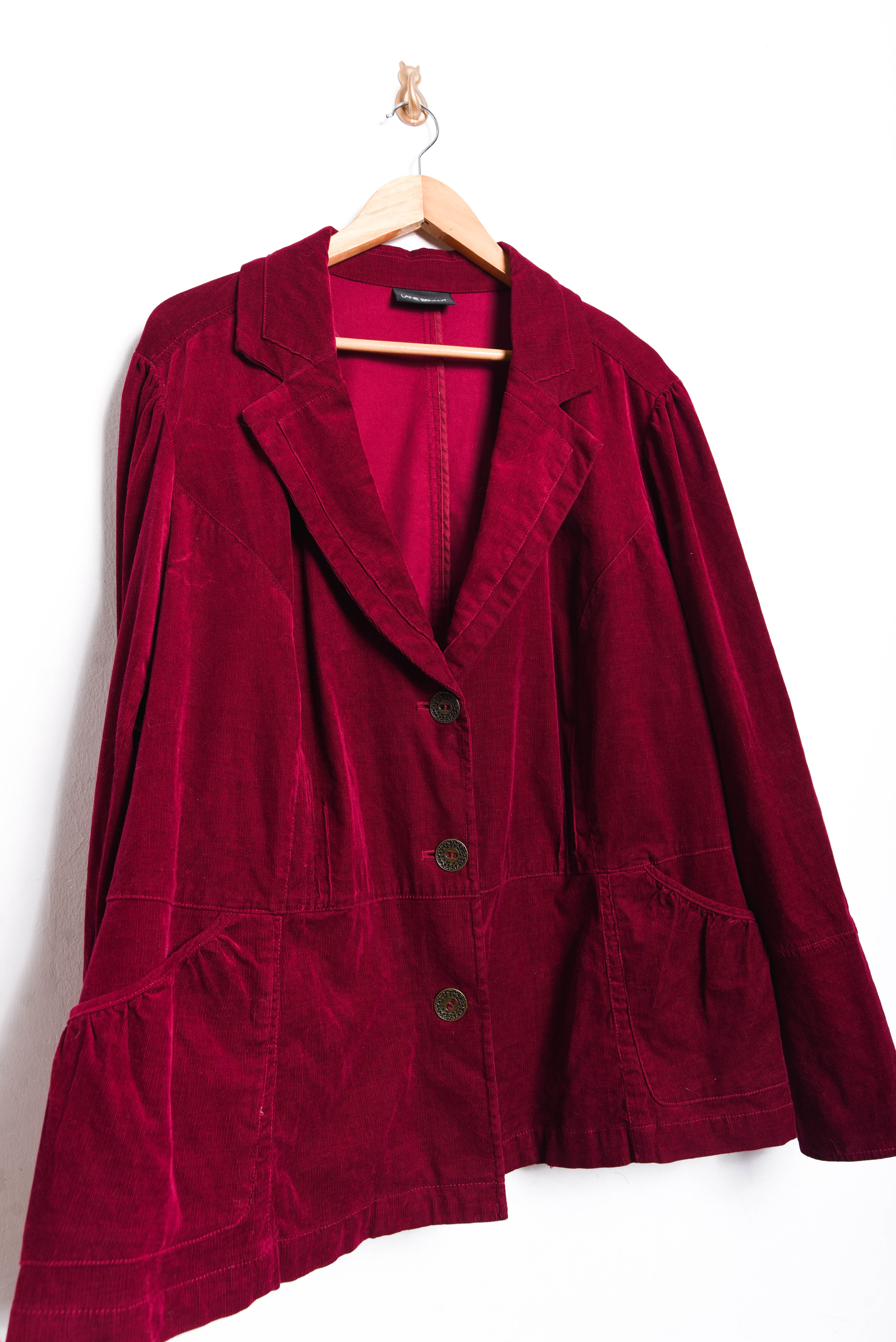 Blazer burdeo cotelé plus size