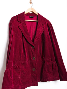 Blazer burdeo cotelé plus size