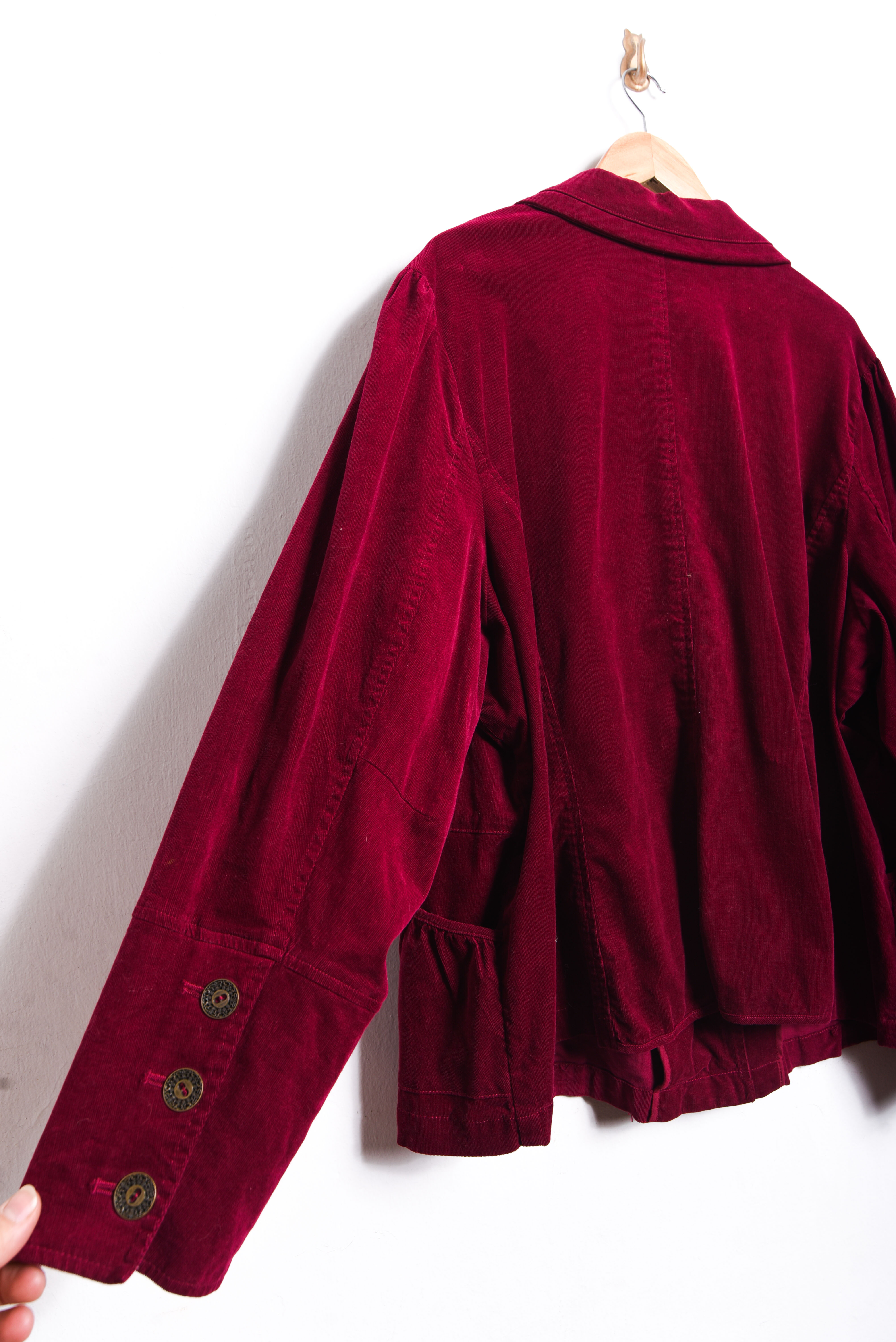 Blazer burdeo cotelé plus size