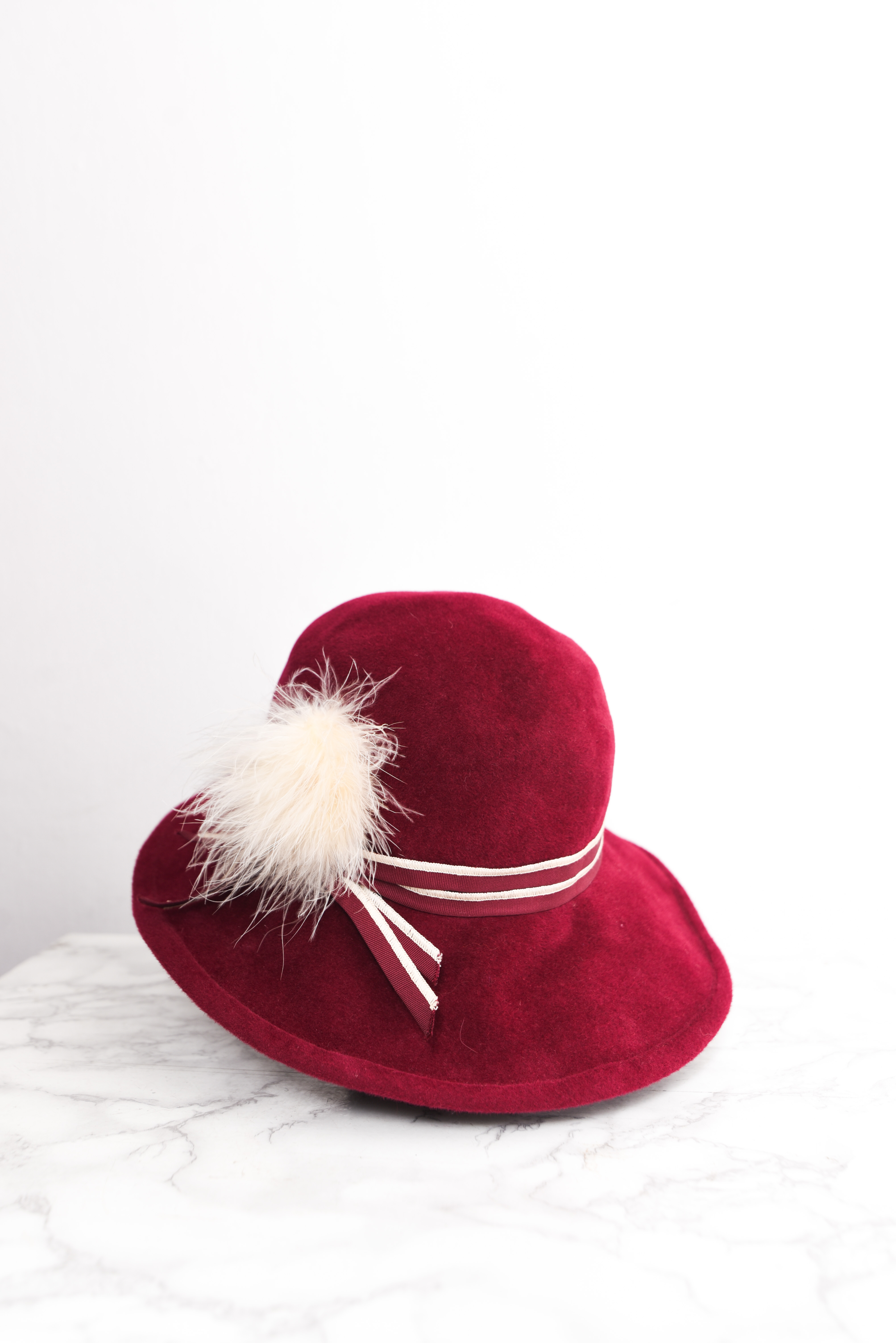 Sombrero lana vintage burdeo 