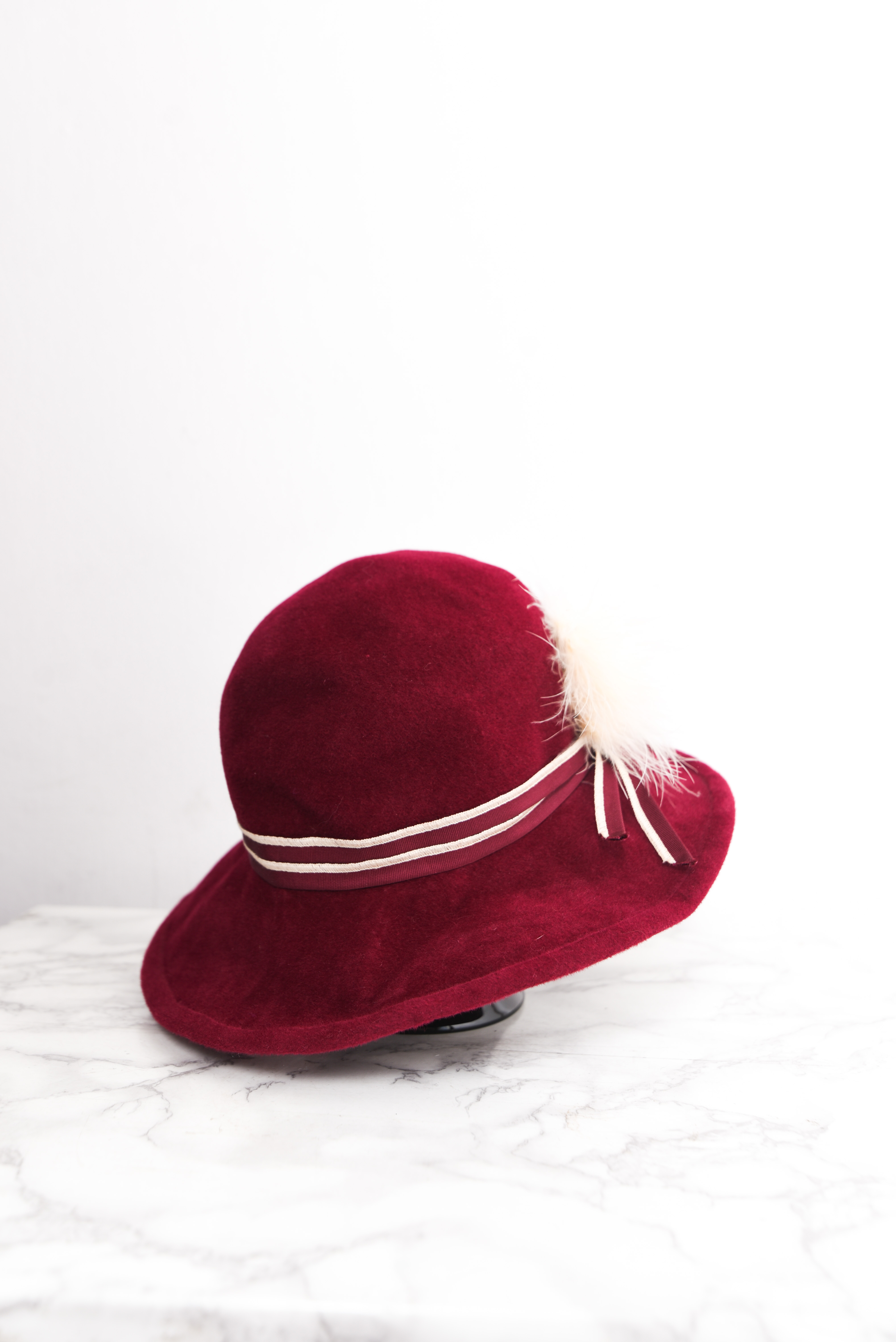 Sombrero lana vintage burdeo 
