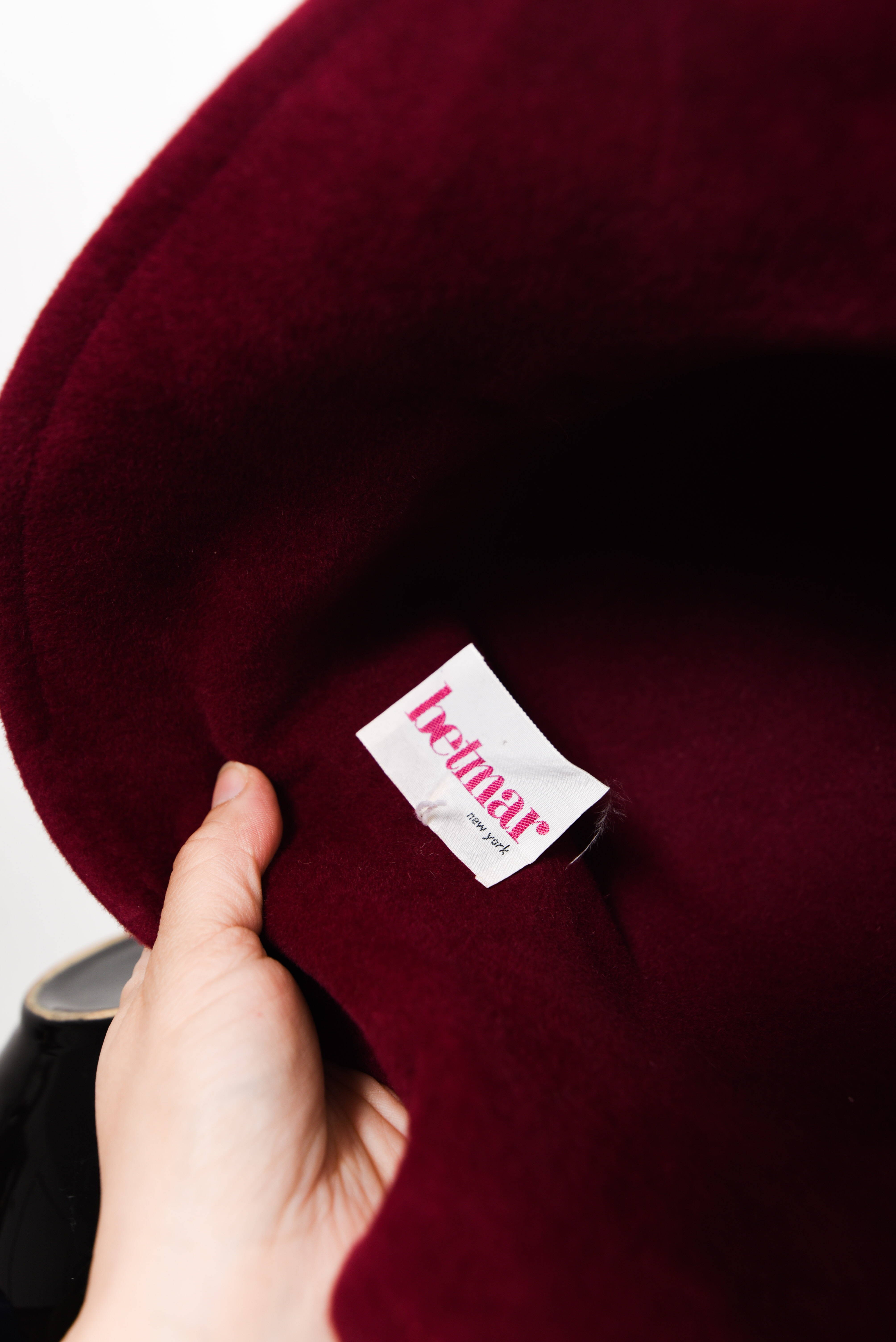 Sombrero lana vintage burdeo 