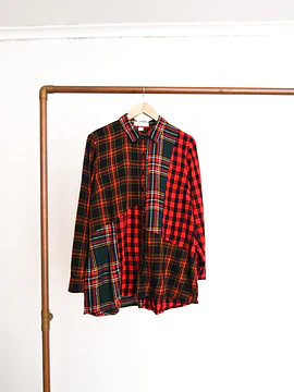Camisa tartán franela patchwork