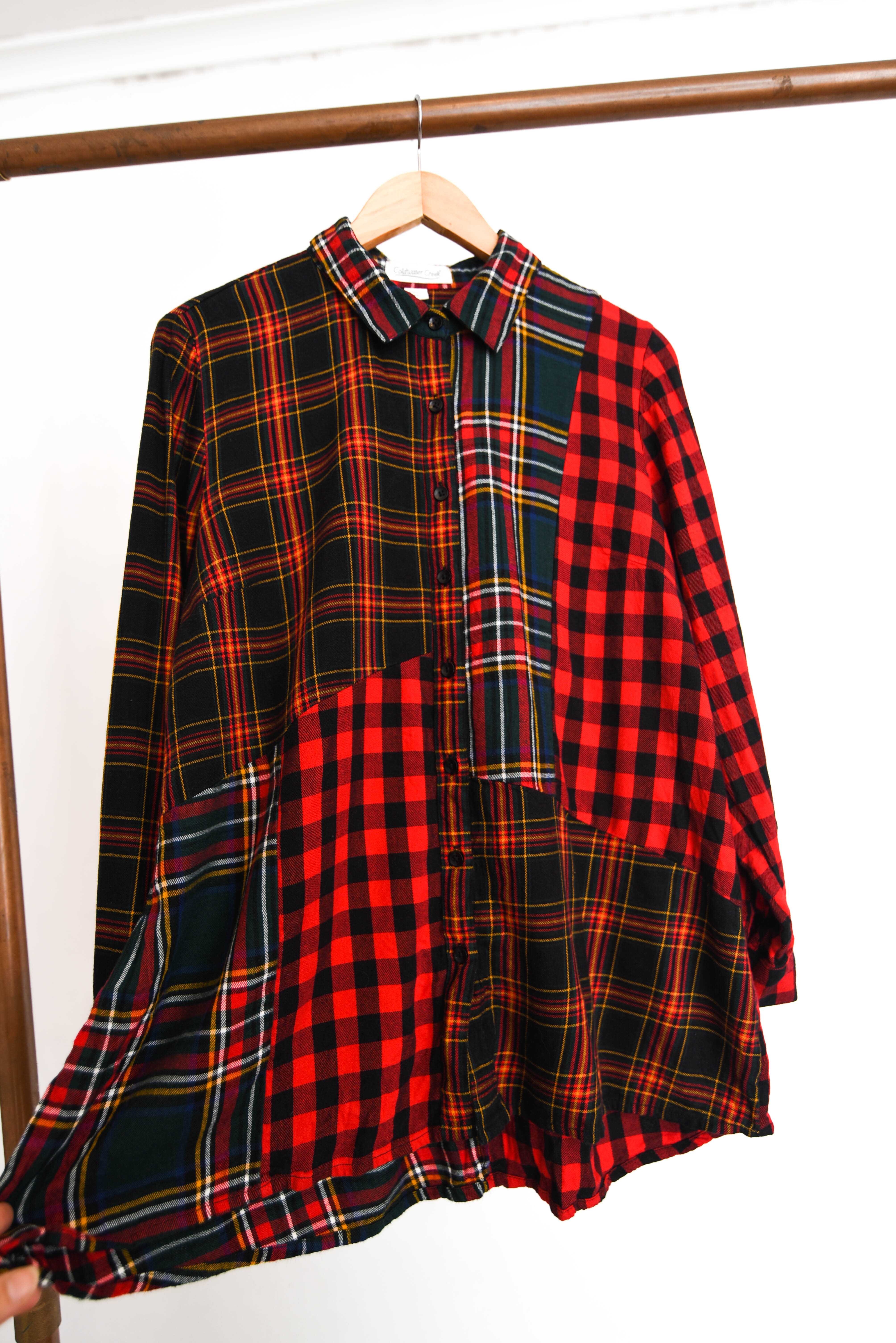 Camisa tartán franela patchwork