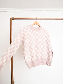 Chaleco pastel rosa cuadros