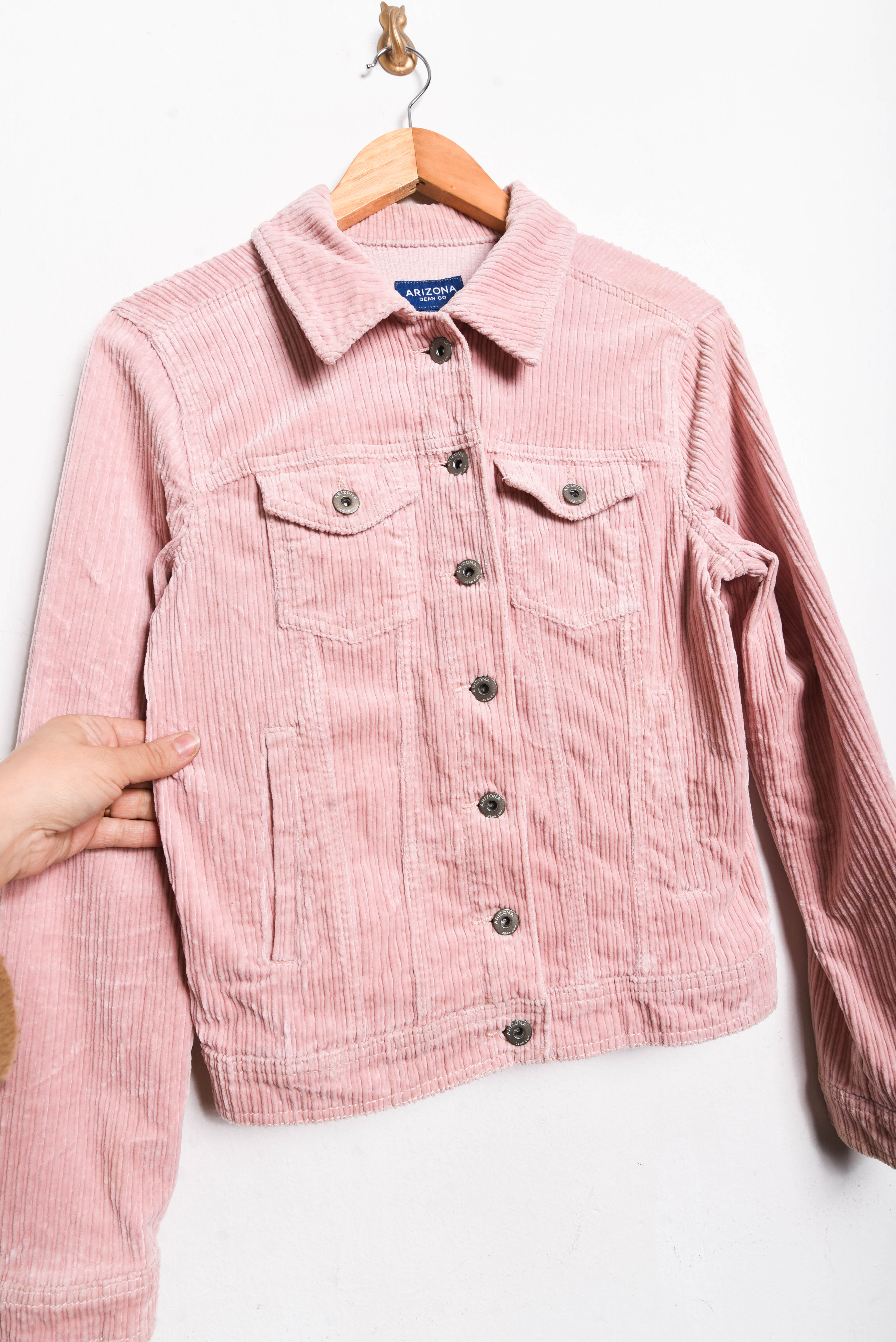 Chaqueta cotelé rosa pastel