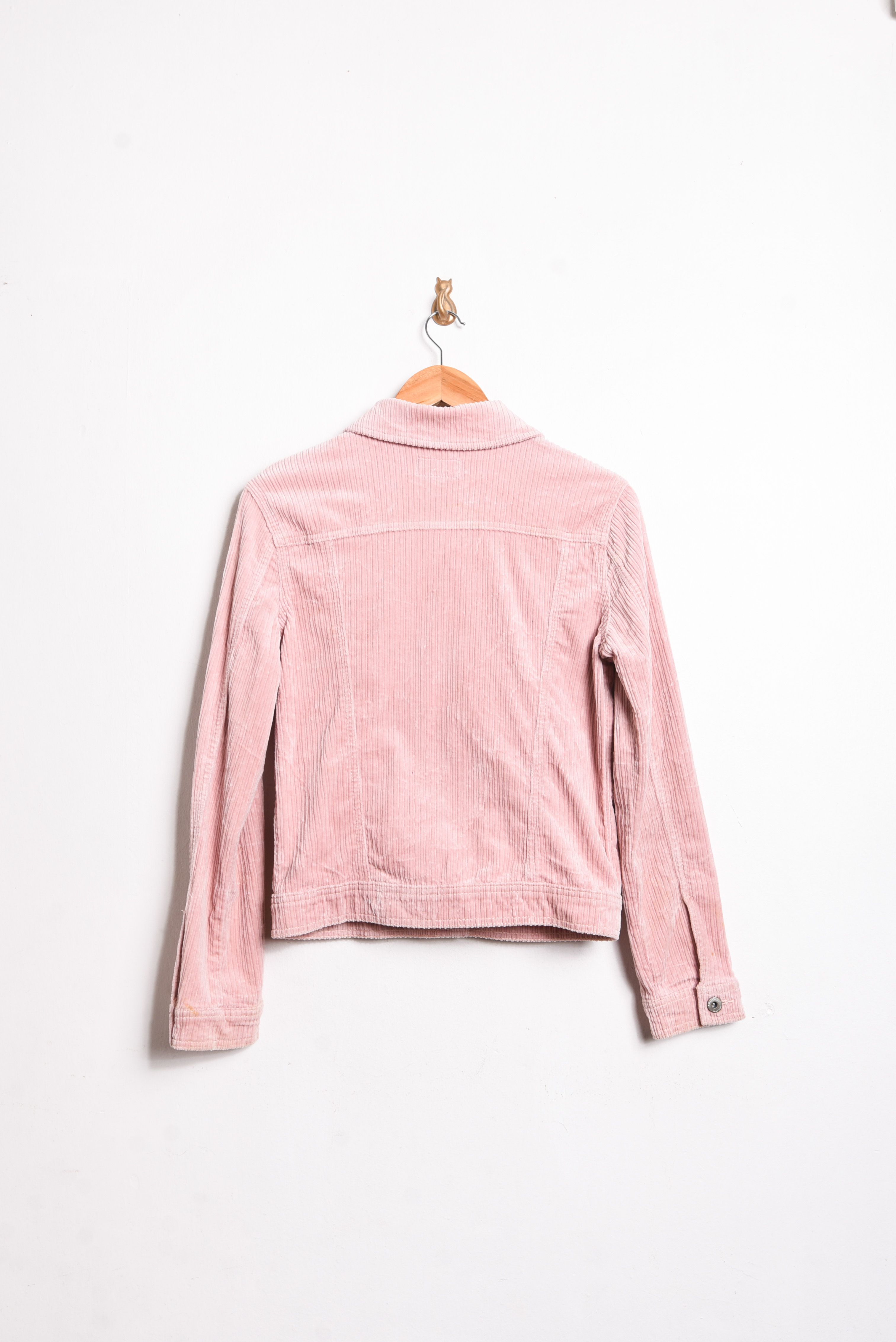 Chaqueta cotelé rosa pastel