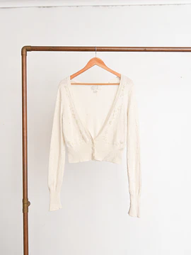 Cardigan marfil bordado