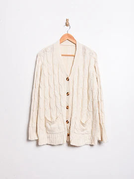Cardigan marfil trenzado