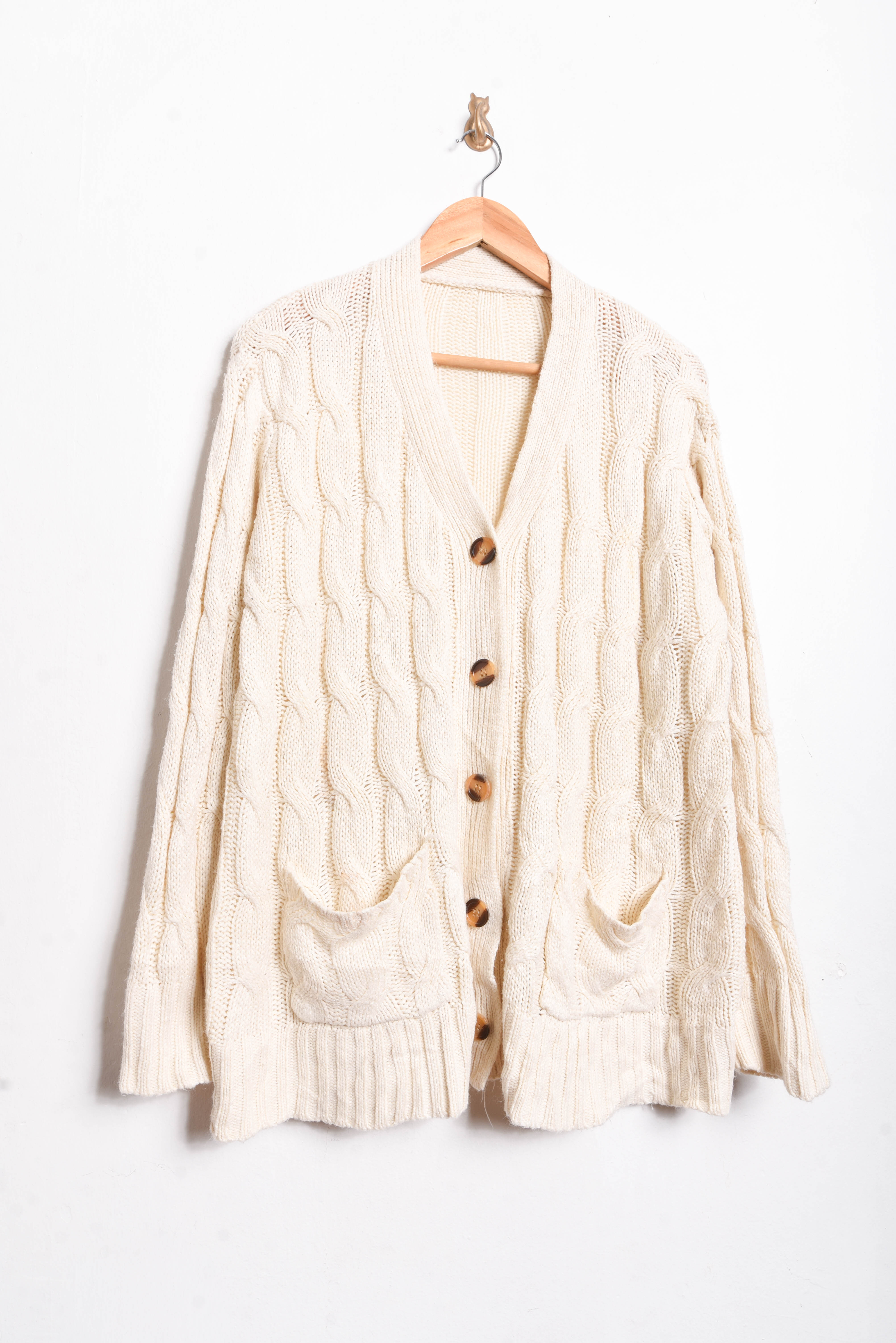 Cardigan marfil trenzado