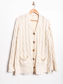 Cardigan marfil trenzado