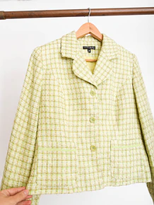 Blazer tweed verde pastel