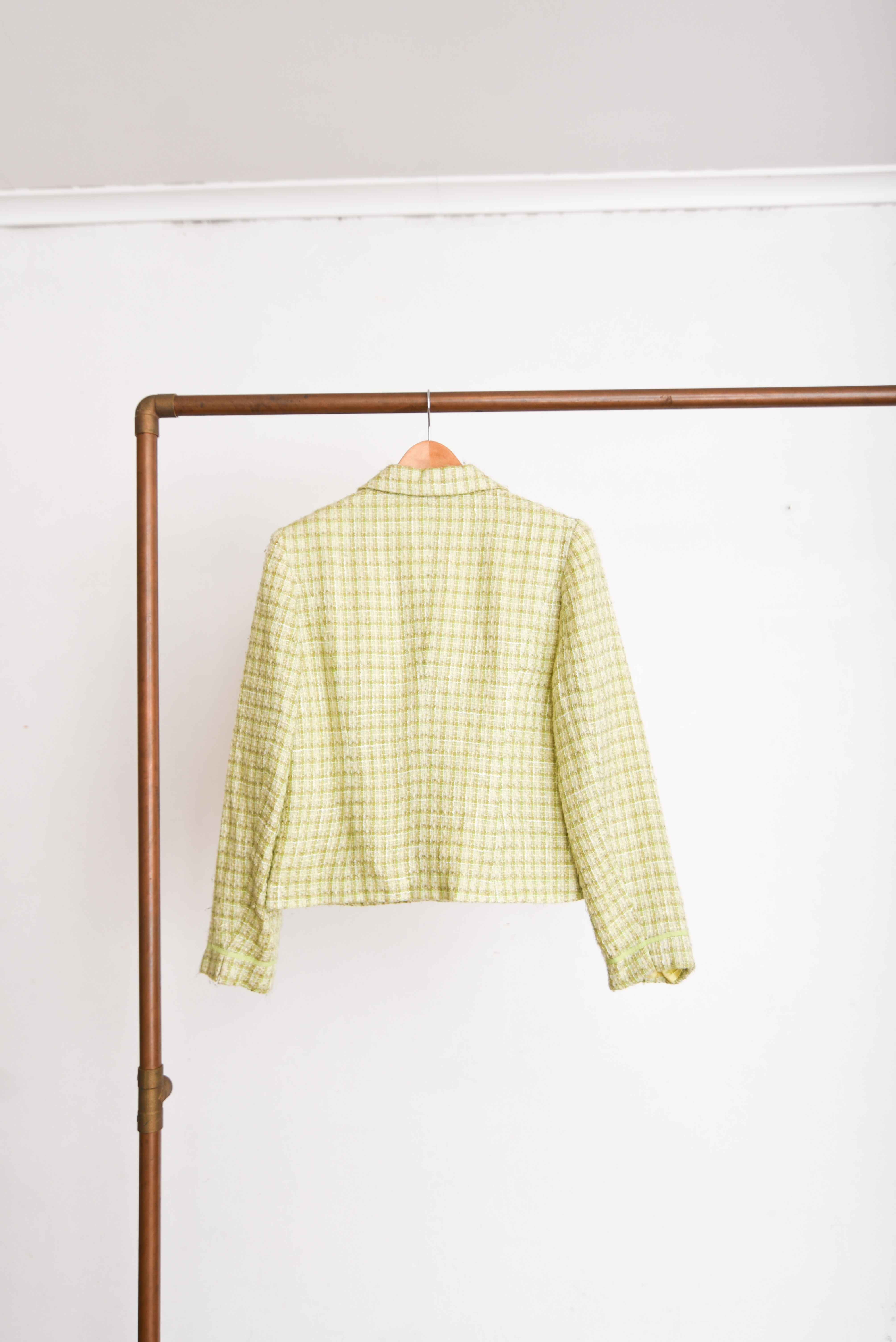 Blazer tweed verde pastel