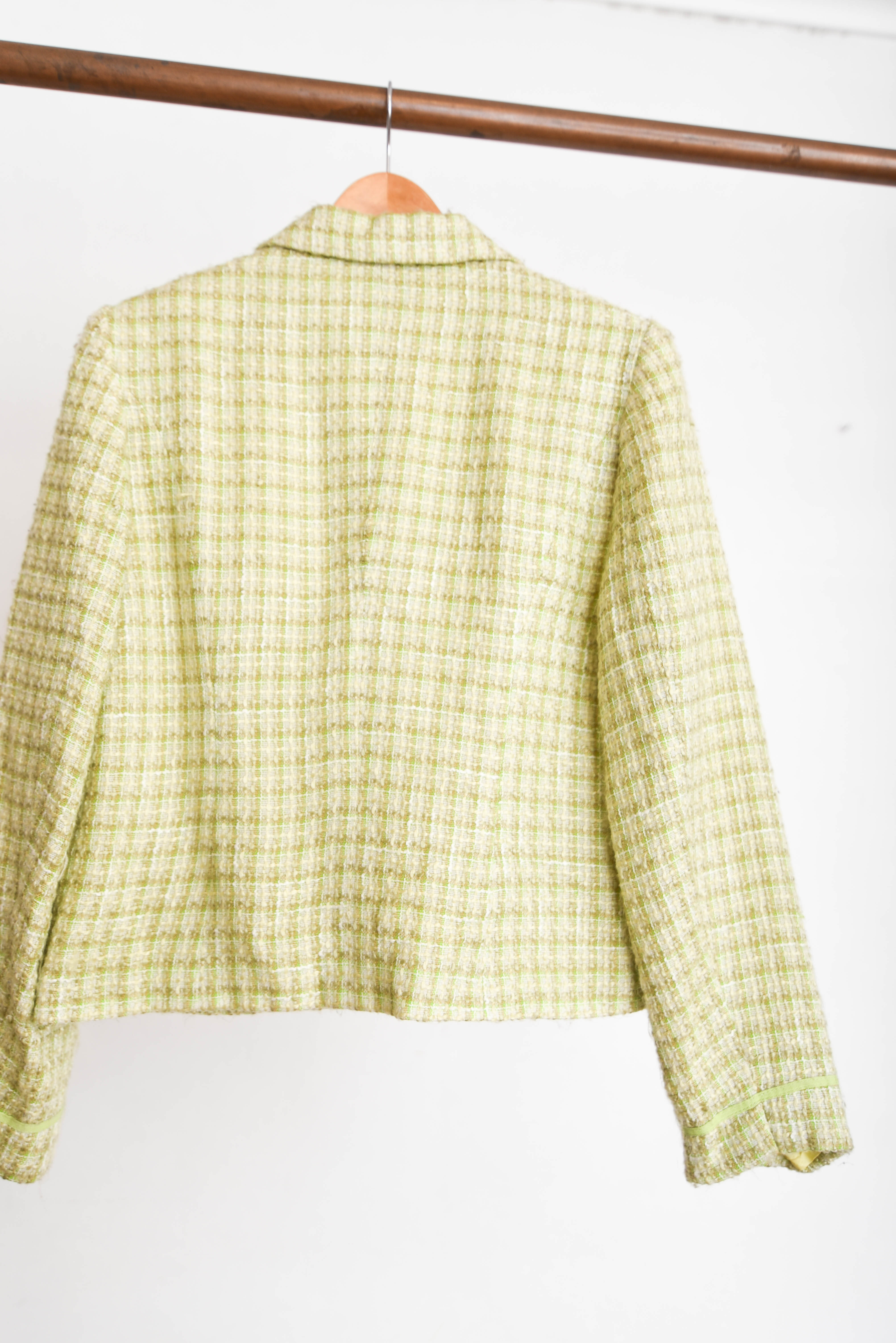 Blazer tweed verde pastel