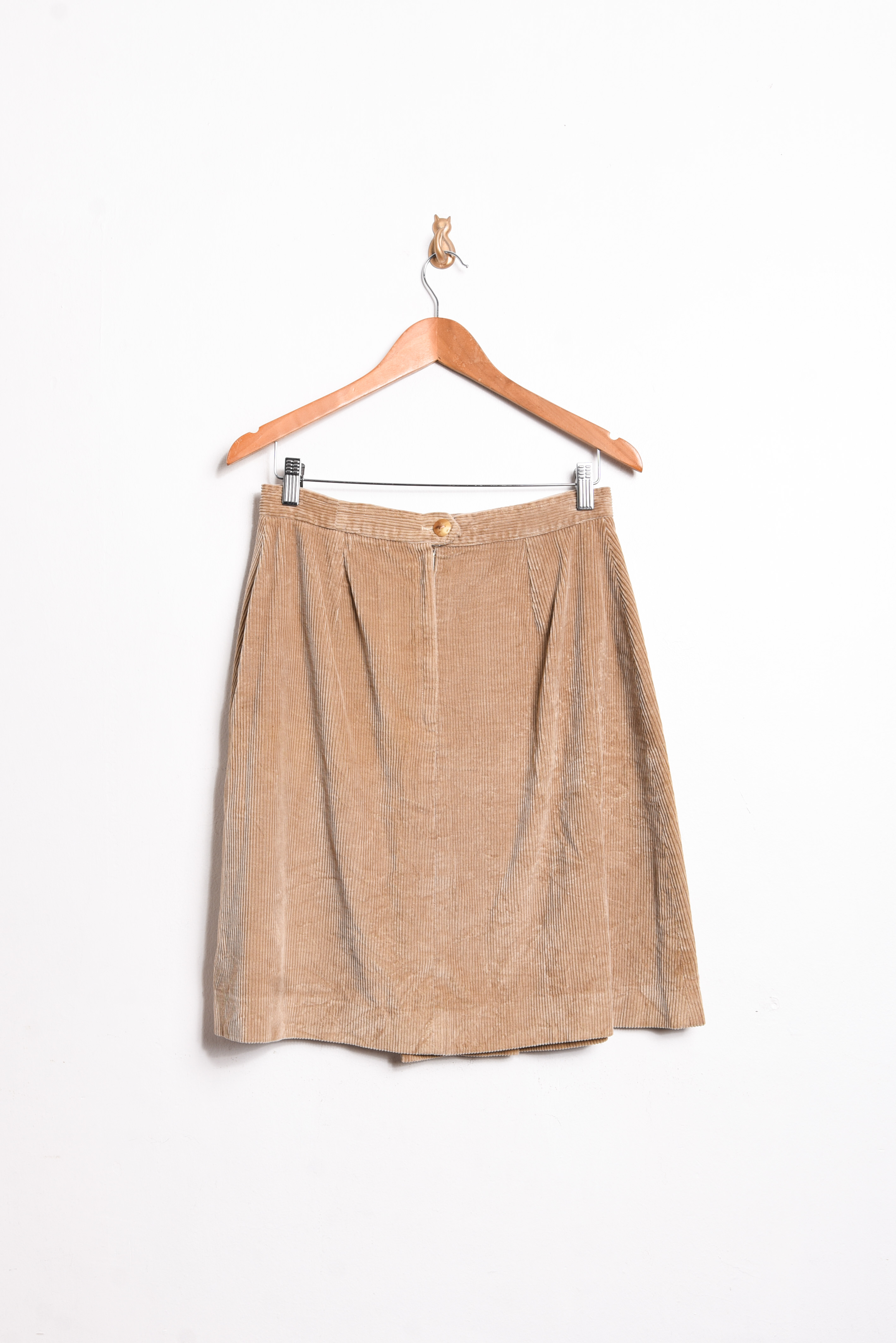 Falda nude cotelé vintage