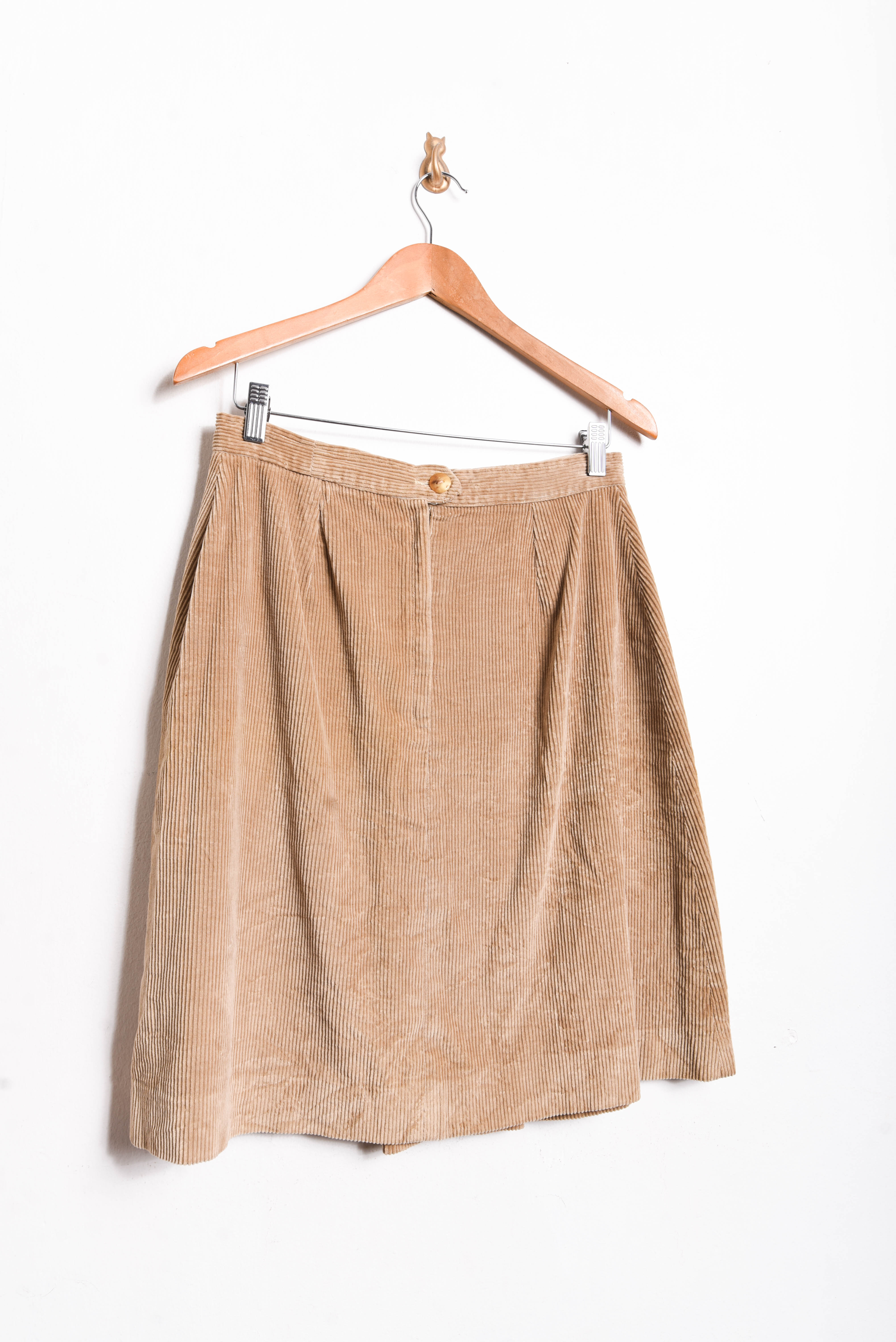 Falda nude cotelé vintage