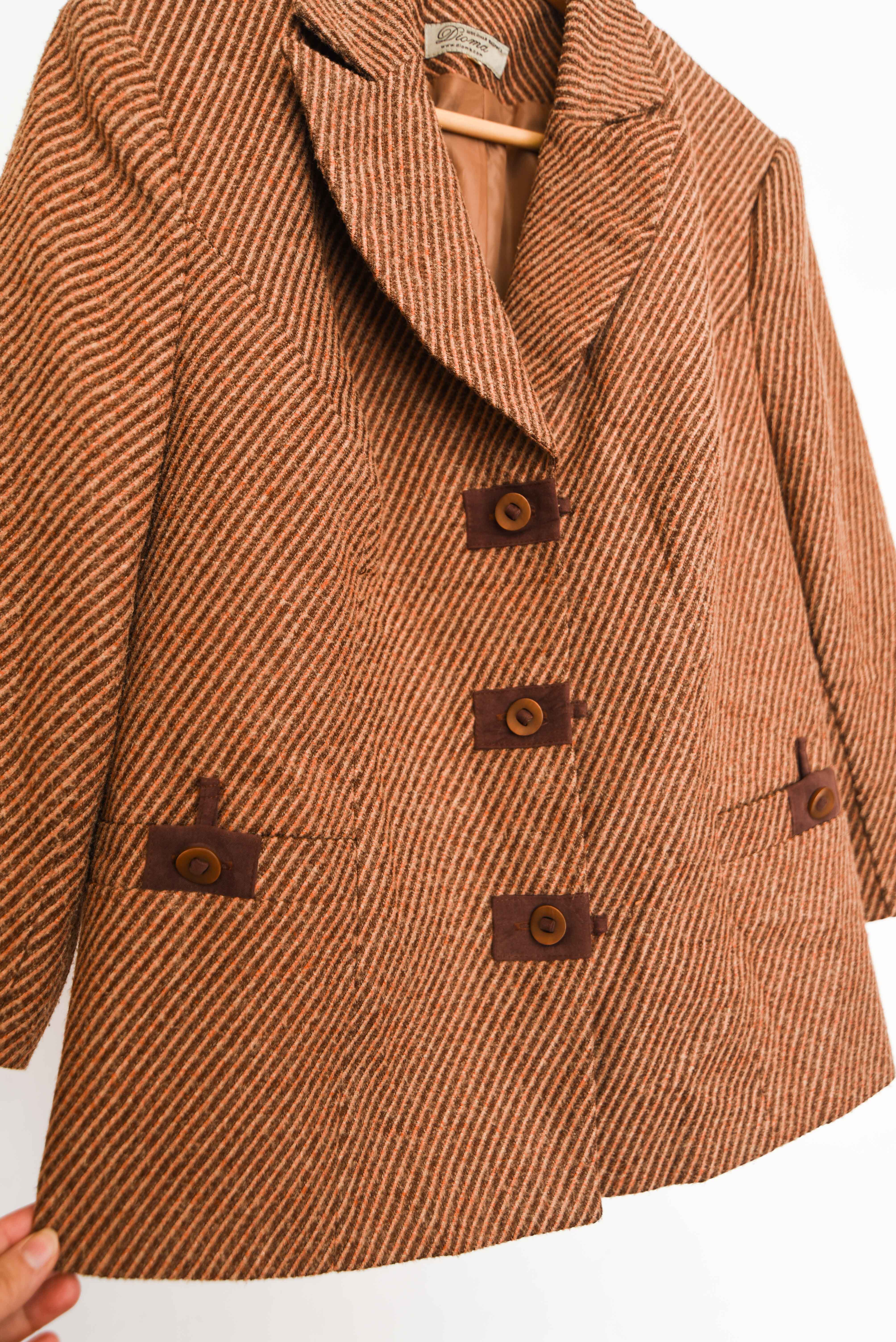 Blazer camel granate rayas