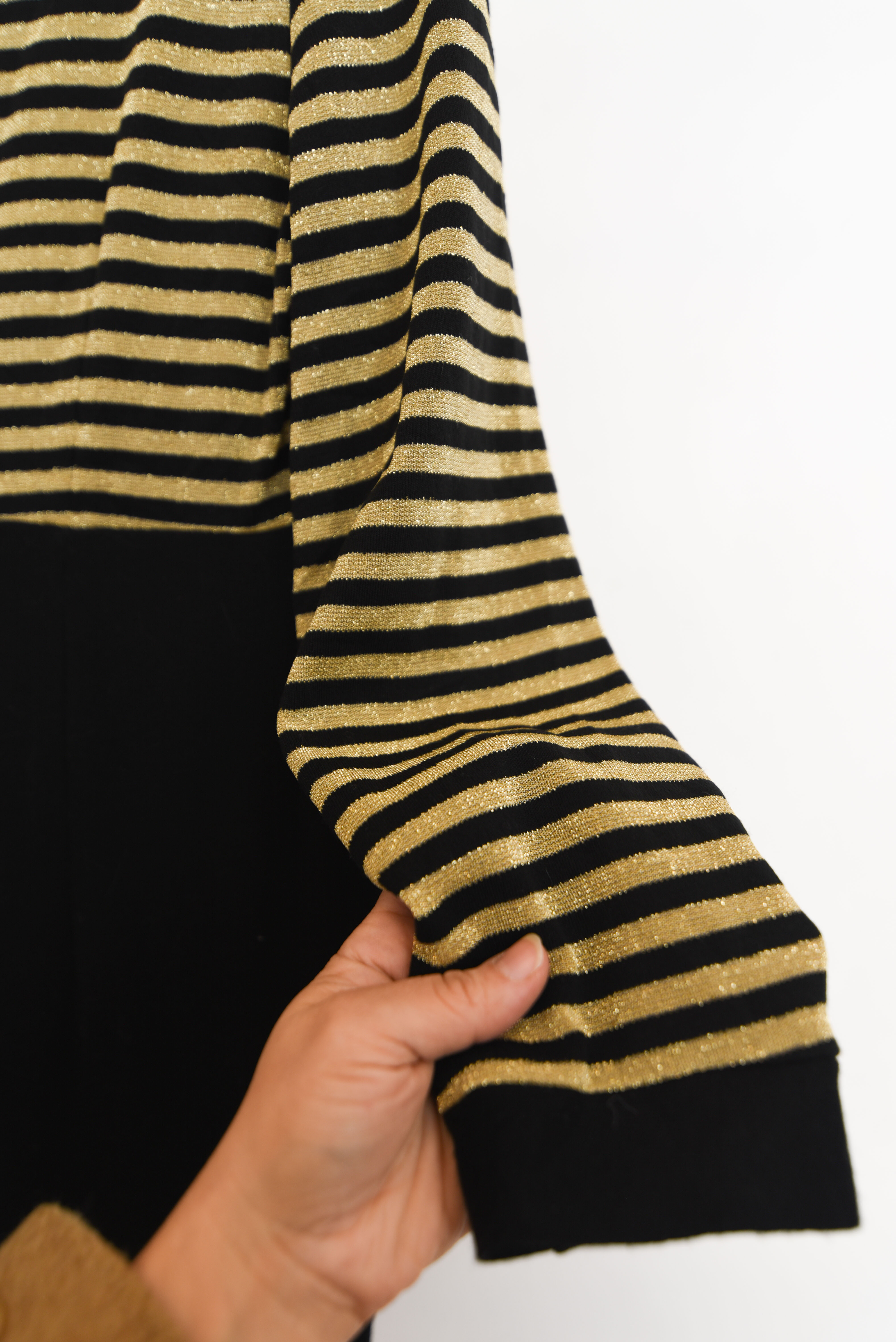 Maxi vestido rayado brillos 90s