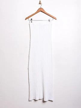 Vestido blanco acanalado strapless