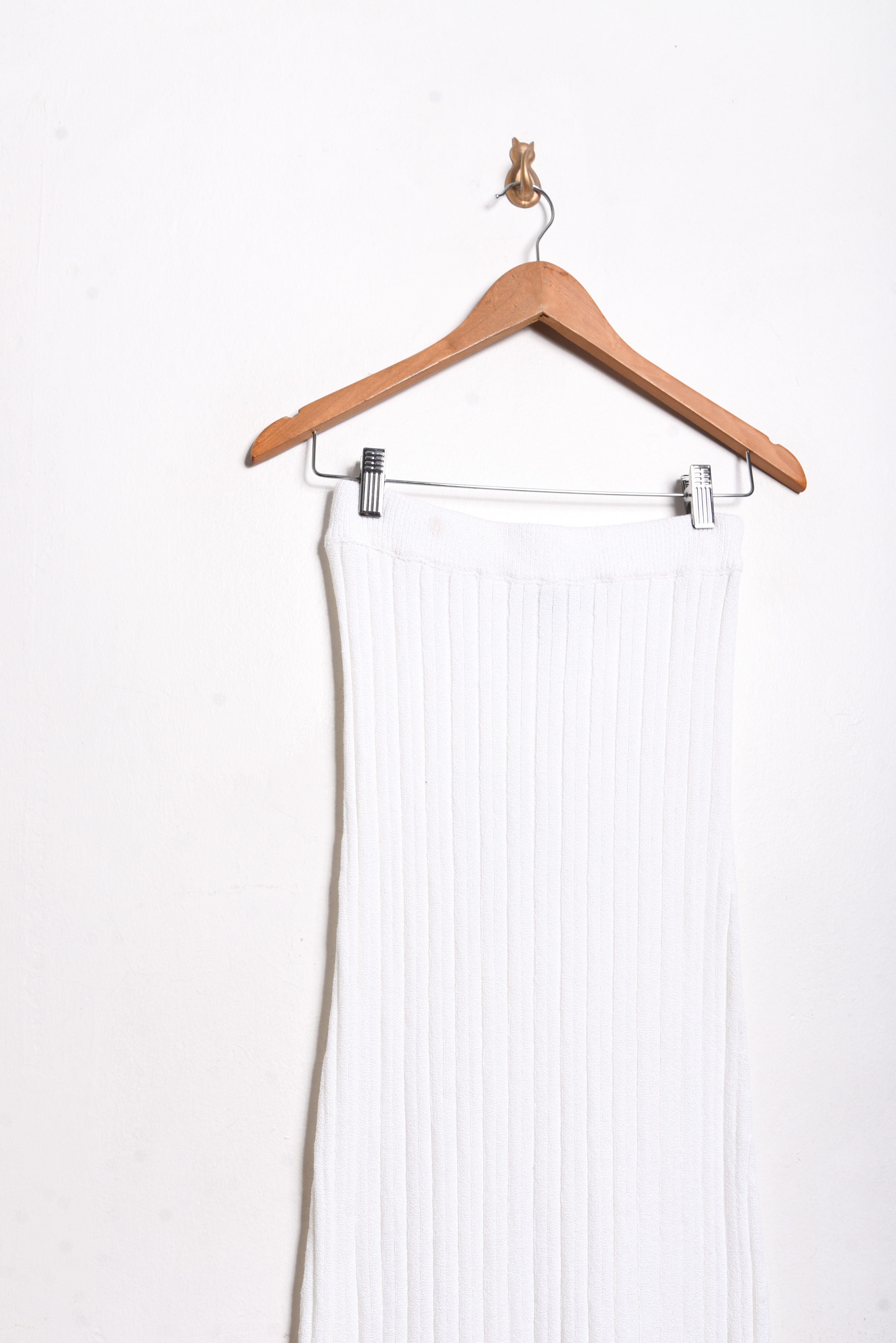 Vestido blanco acanalado strapless