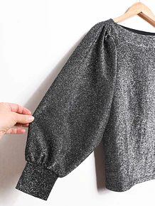 Top plateado brillos