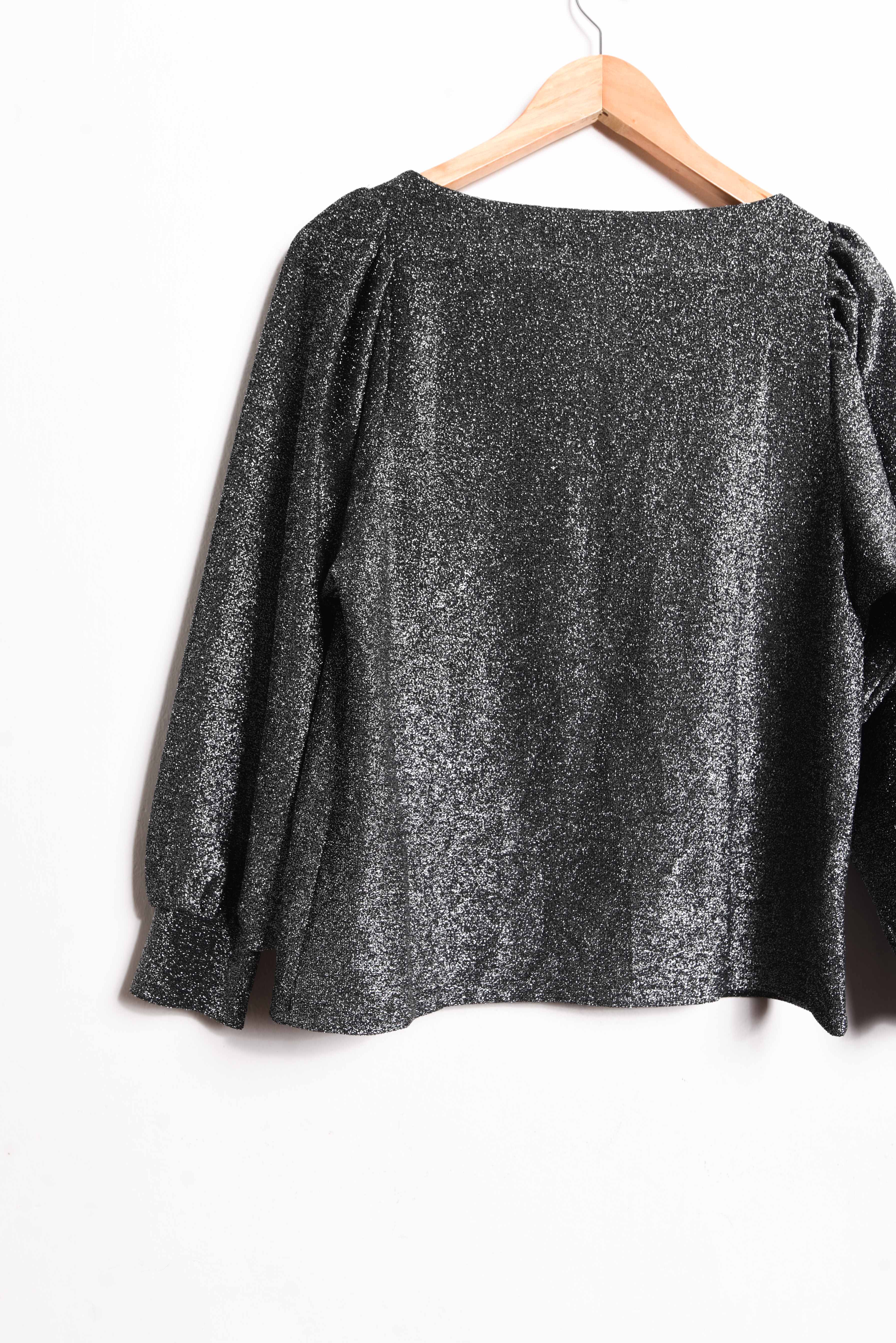 Top plateado brillos