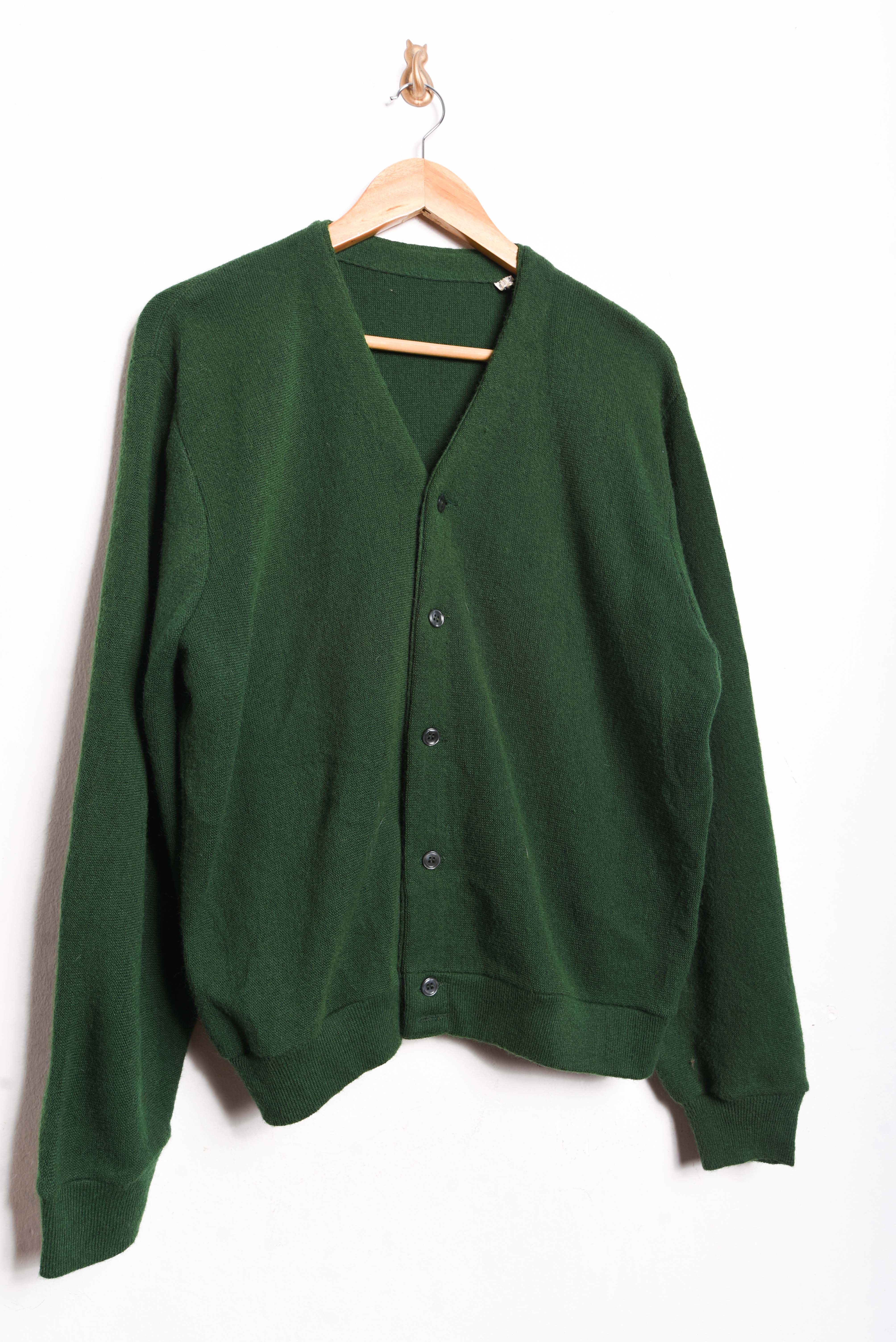 Cardigan 70s verde forest