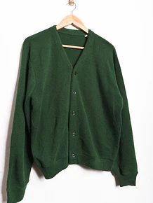 Cardigan 70s verde forest