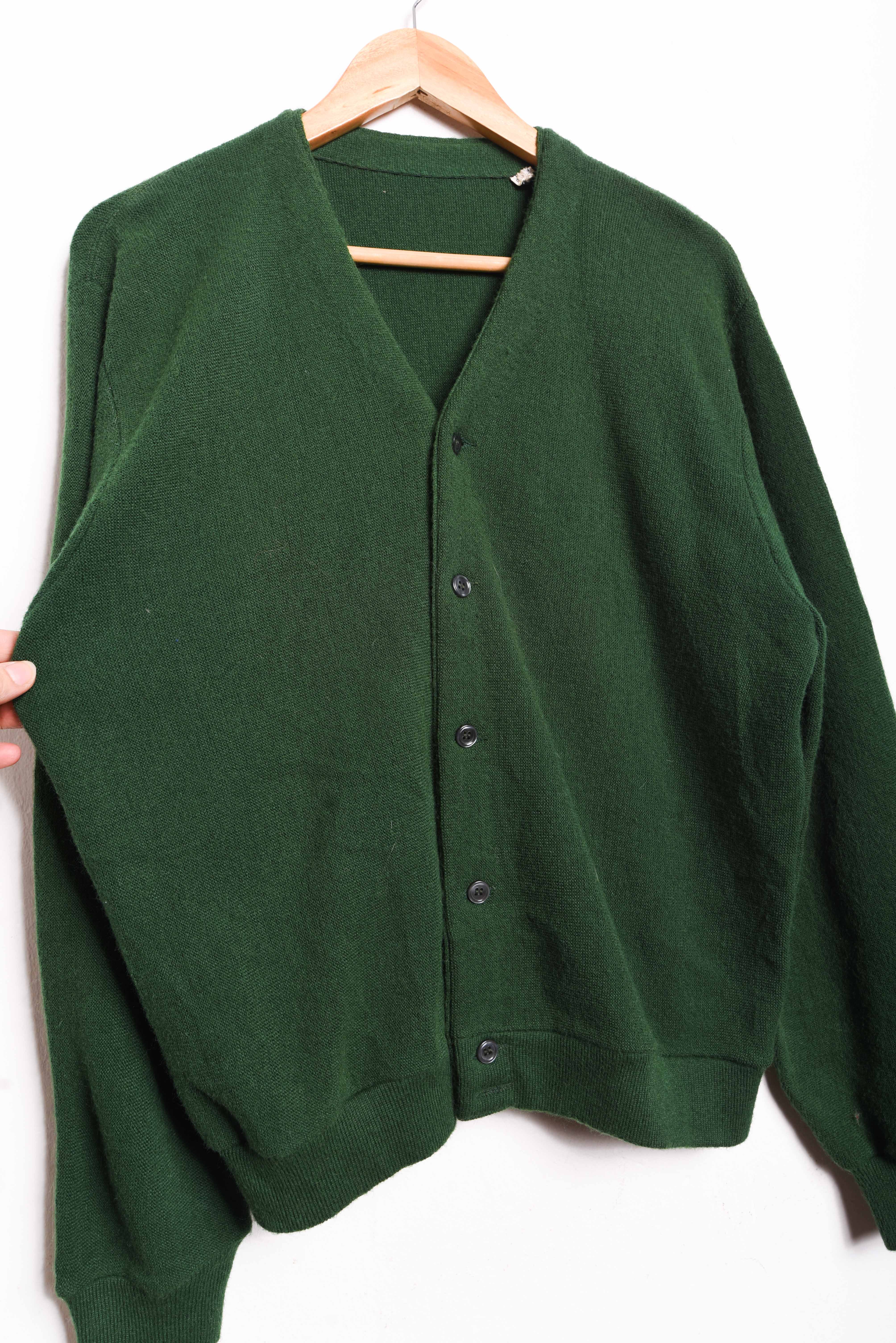 Cardigan 70s verde forest