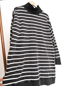 Vestido-polerón grafito rayado