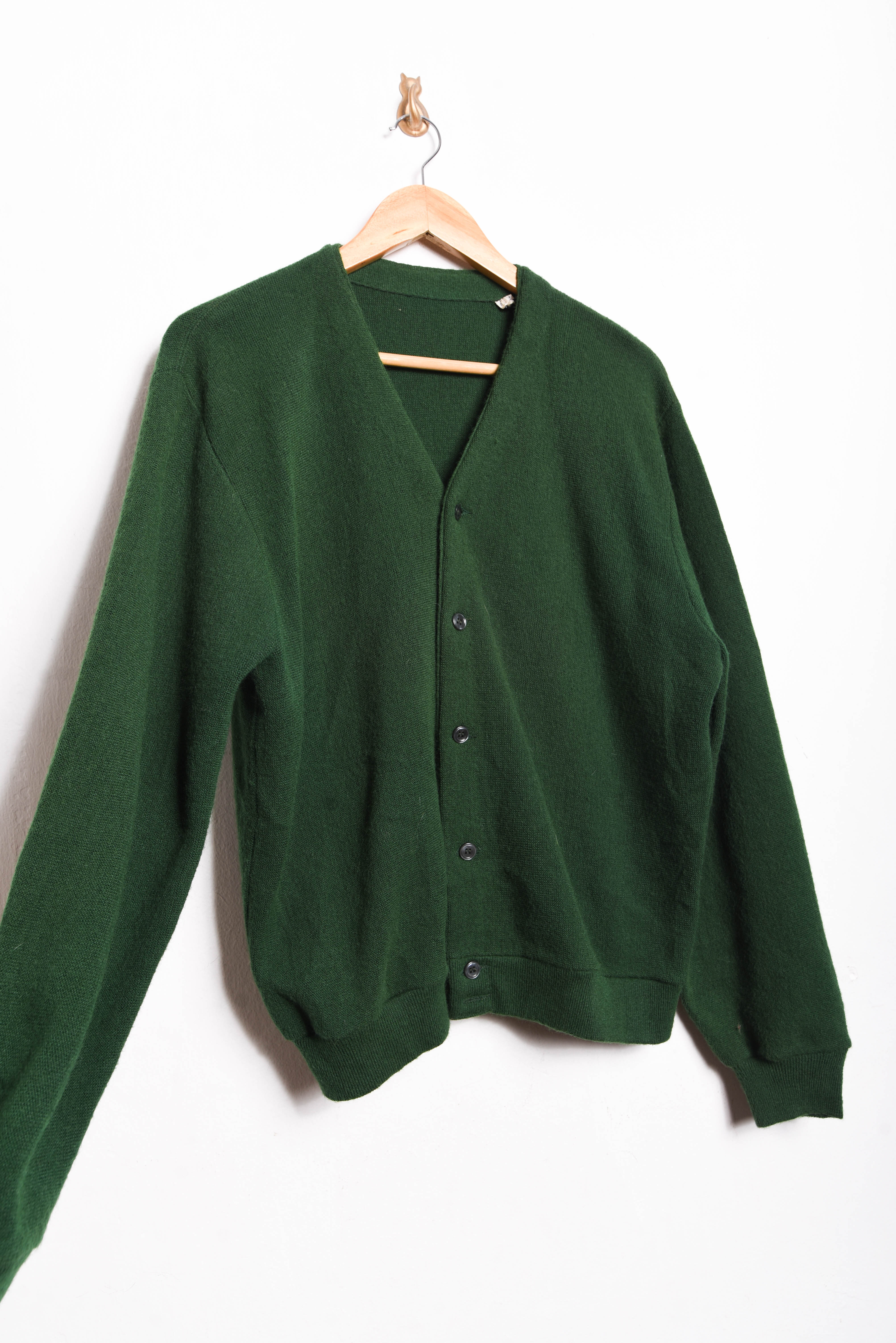 Cardigan 70s verde forest