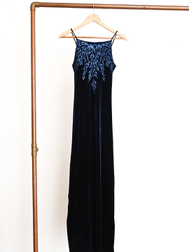 Vestido blue velvet brillos