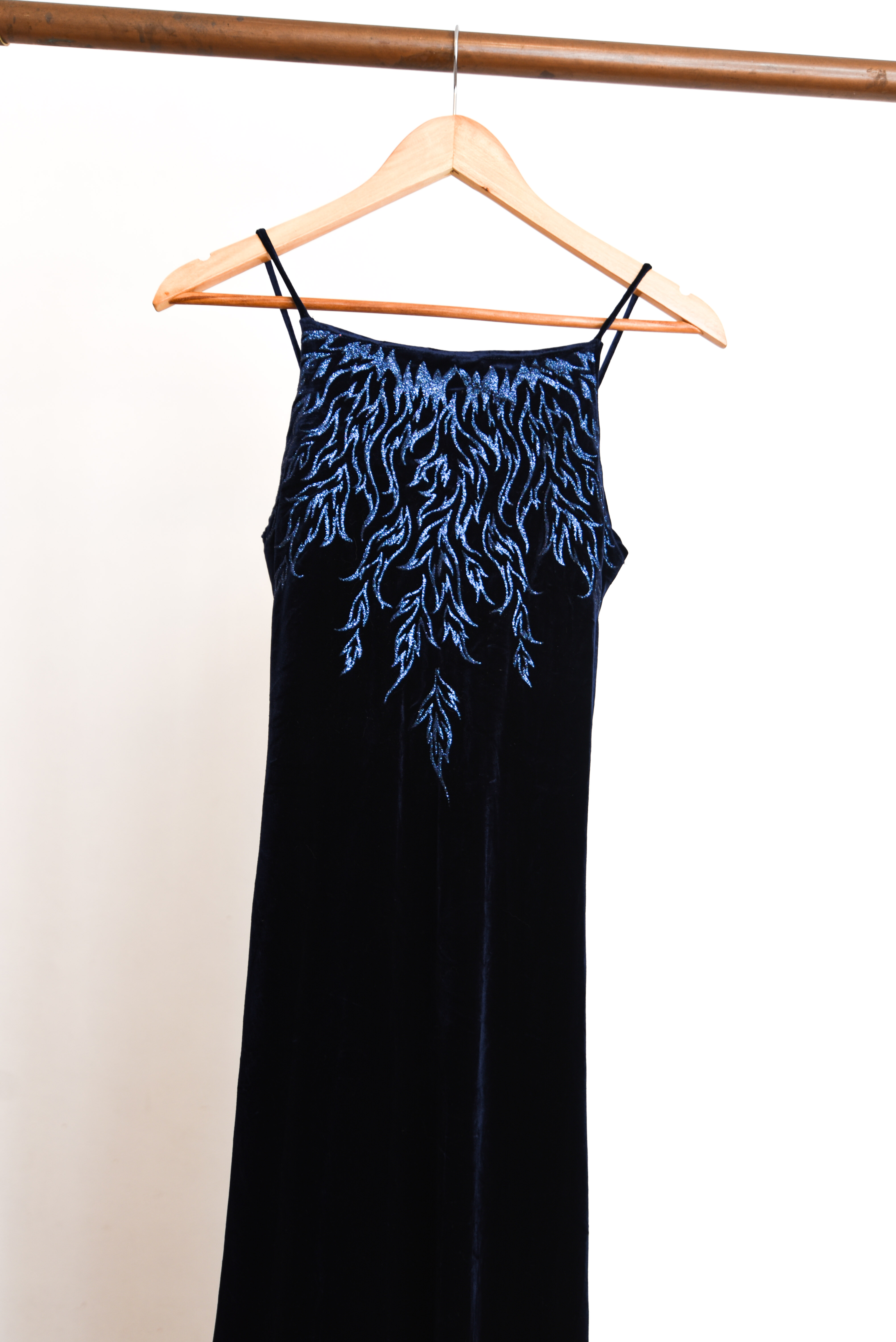 Vestido blue velvet brillos