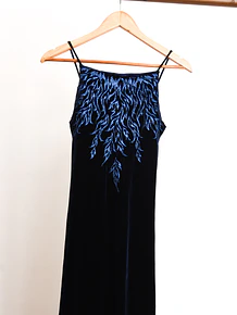 Vestido blue velvet brillos