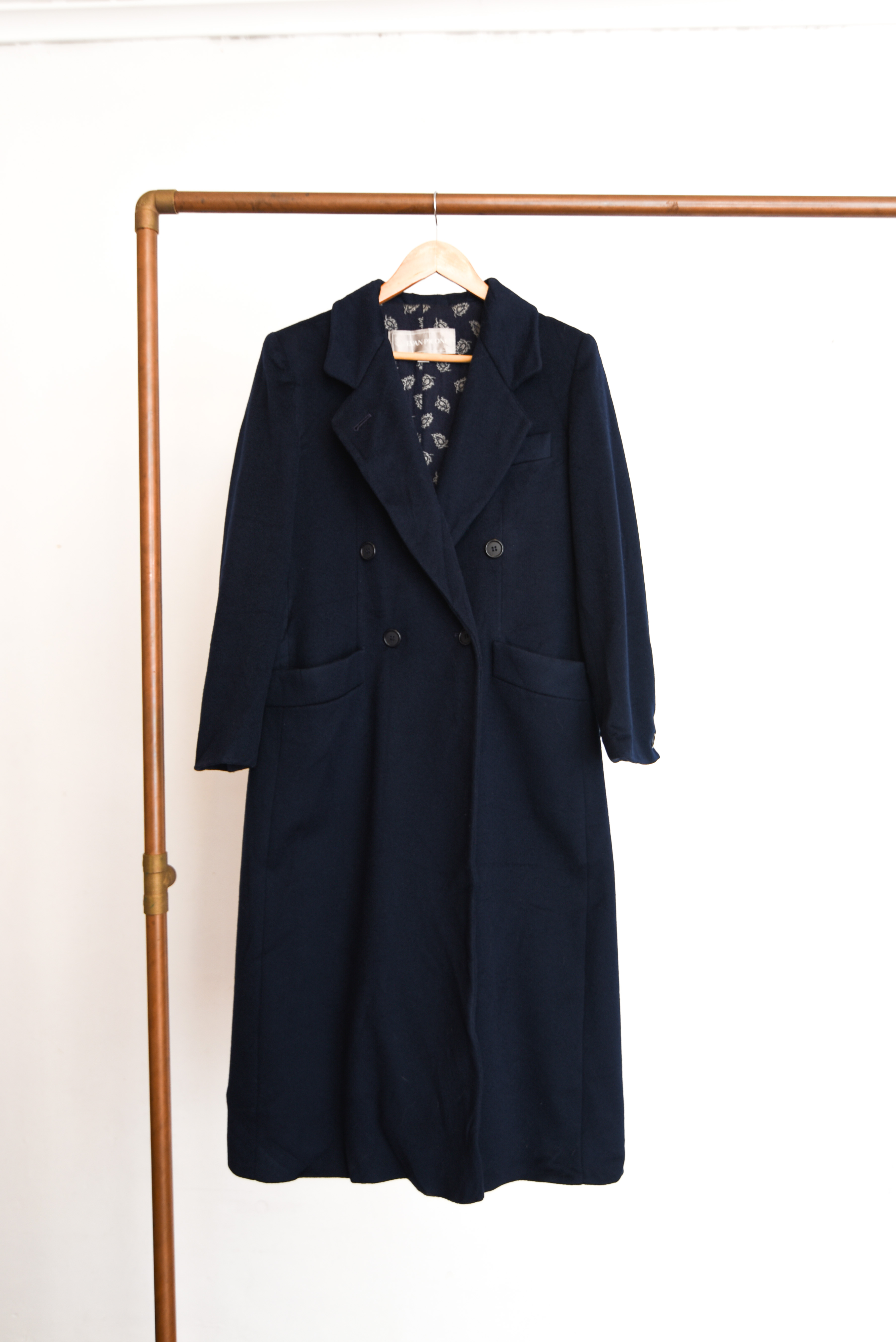 Abrigo sastrero lana navy vintage