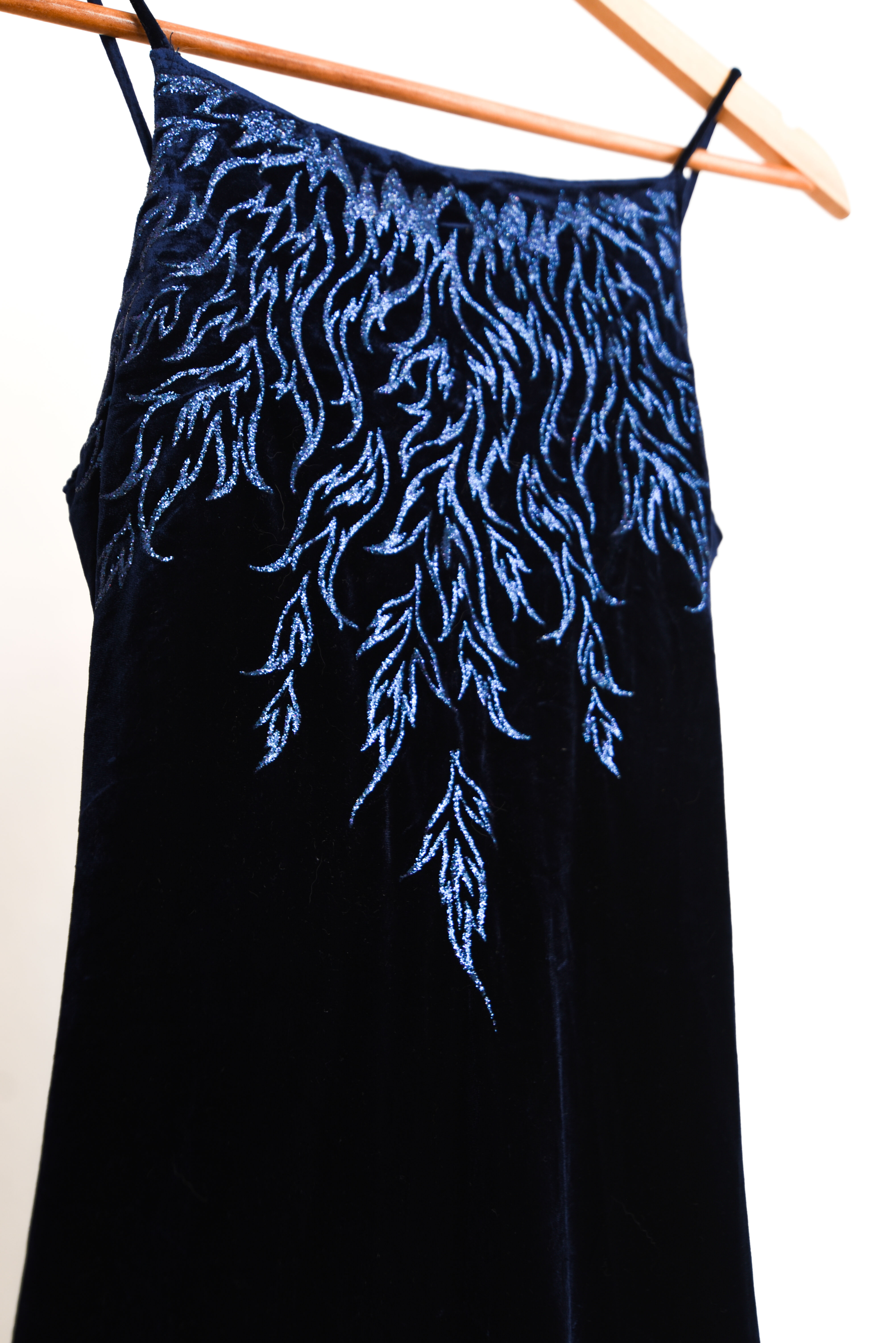 Vestido blue velvet brillos