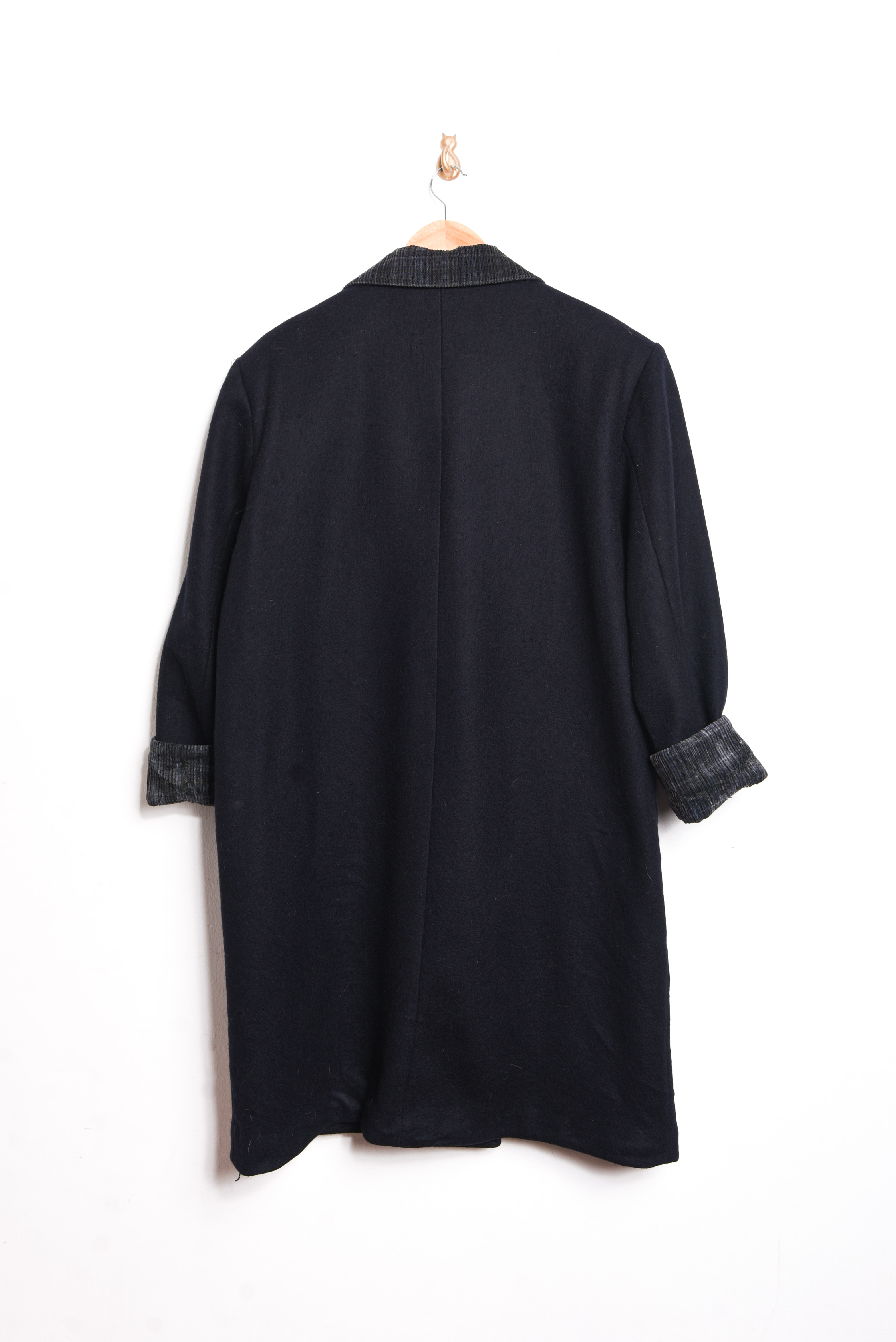 Abrigo lana navy y cotelé vintage