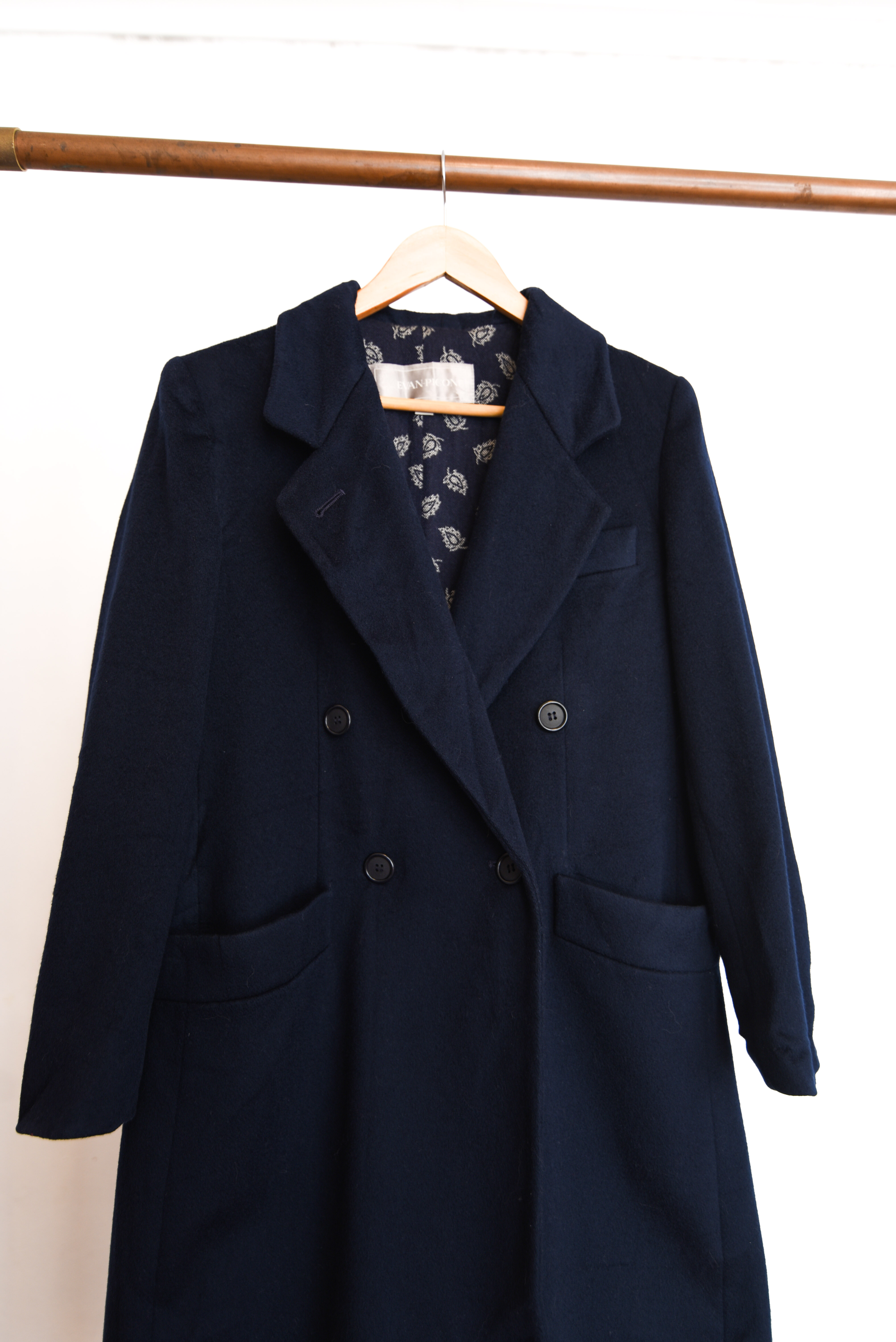 Abrigo sastrero lana navy vintage