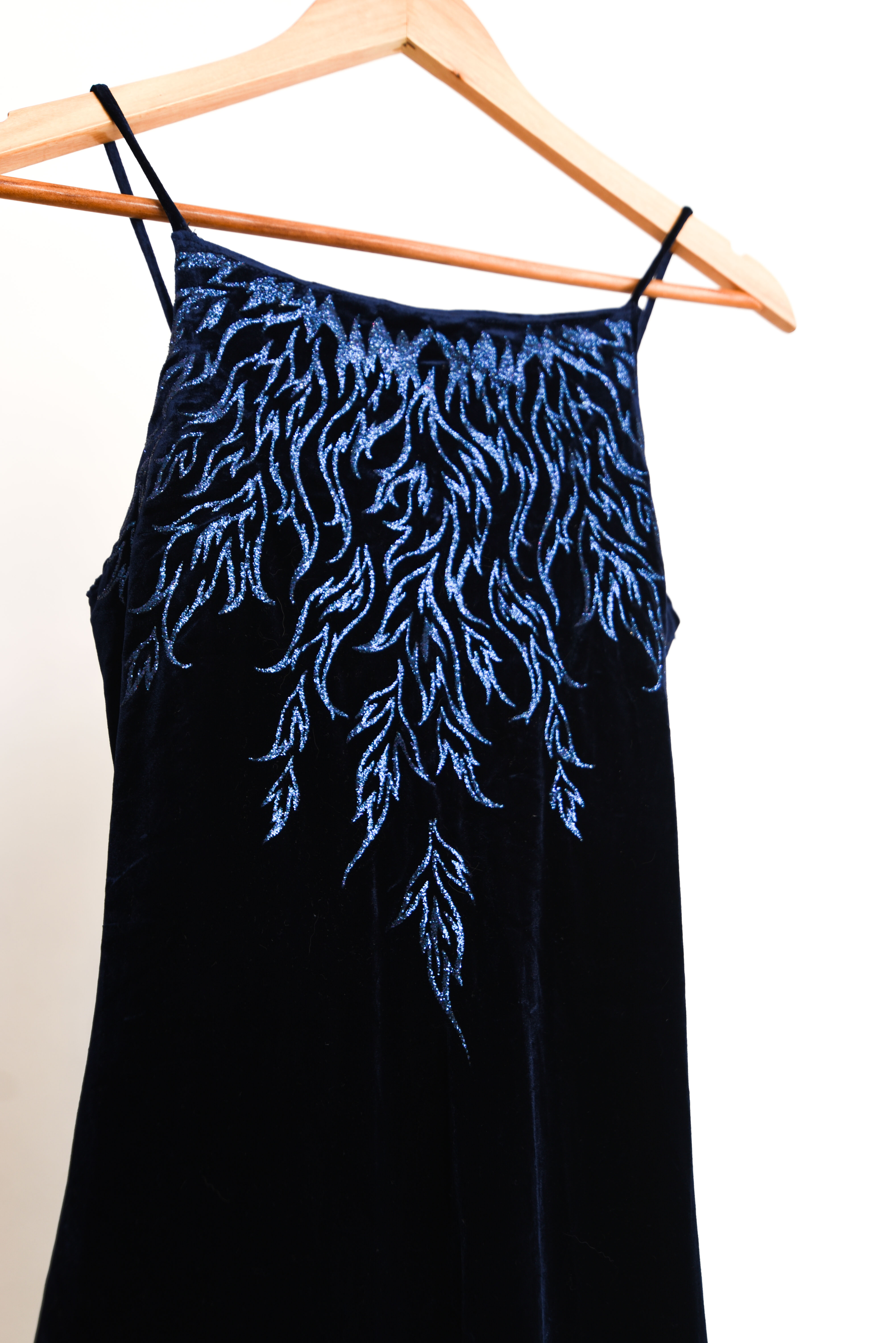 Vestido blue velvet brillos