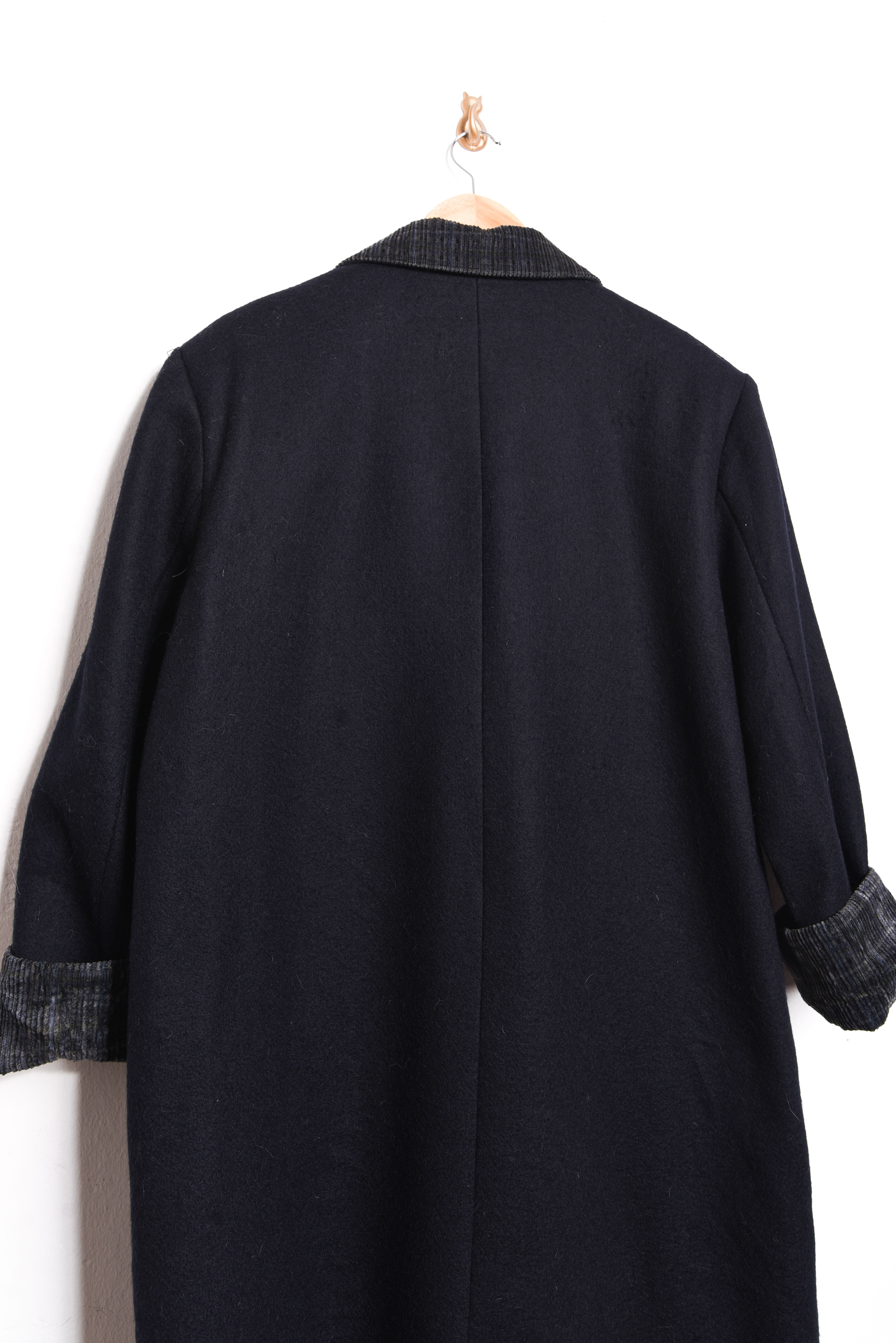 Abrigo lana navy y cotelé vintage