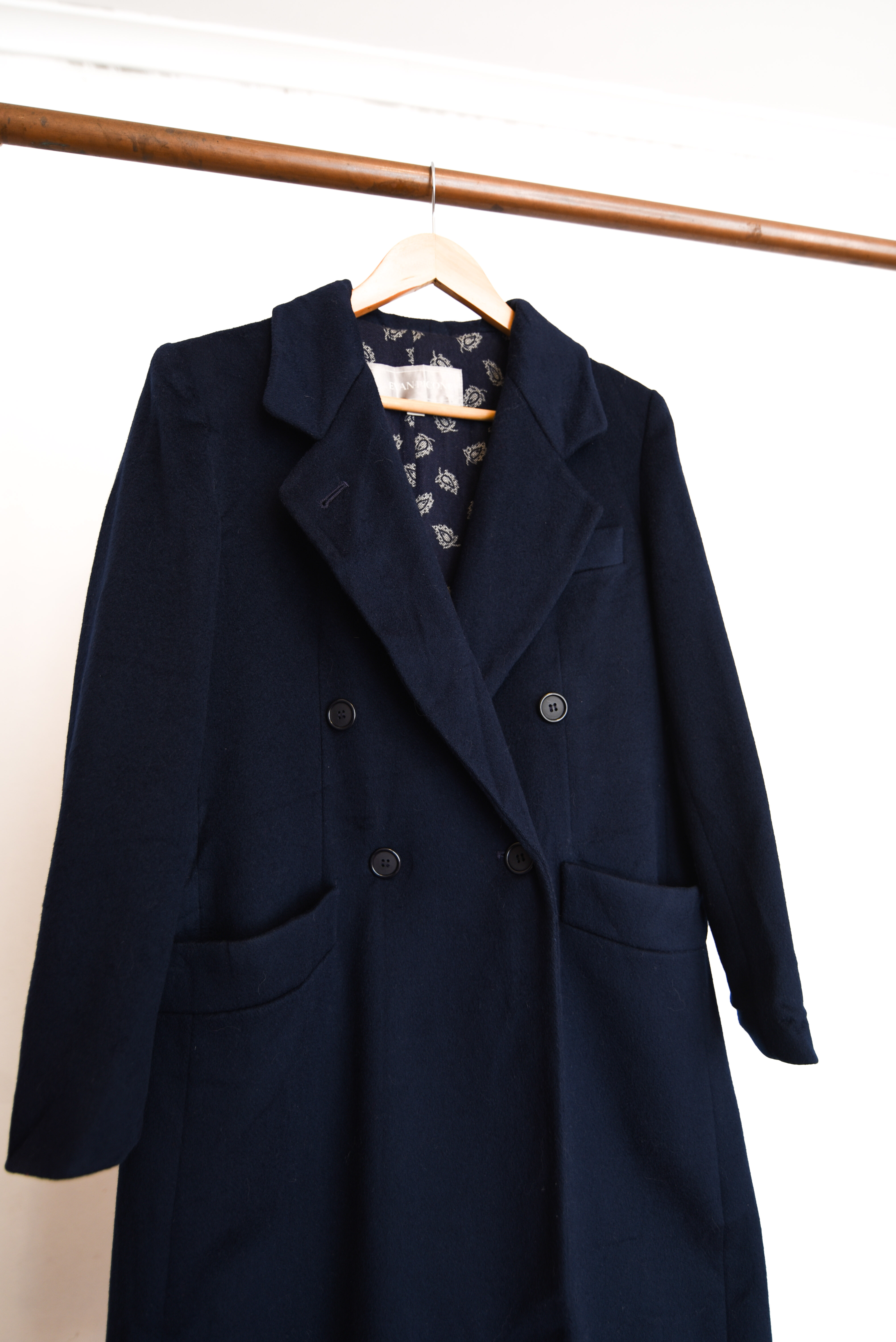 Abrigo sastrero lana navy vintage
