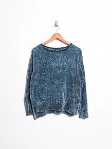 Chaleco azul piedra chenille