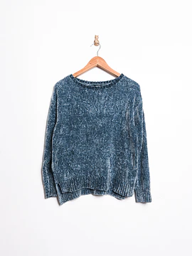 Chaleco azul piedra chenille