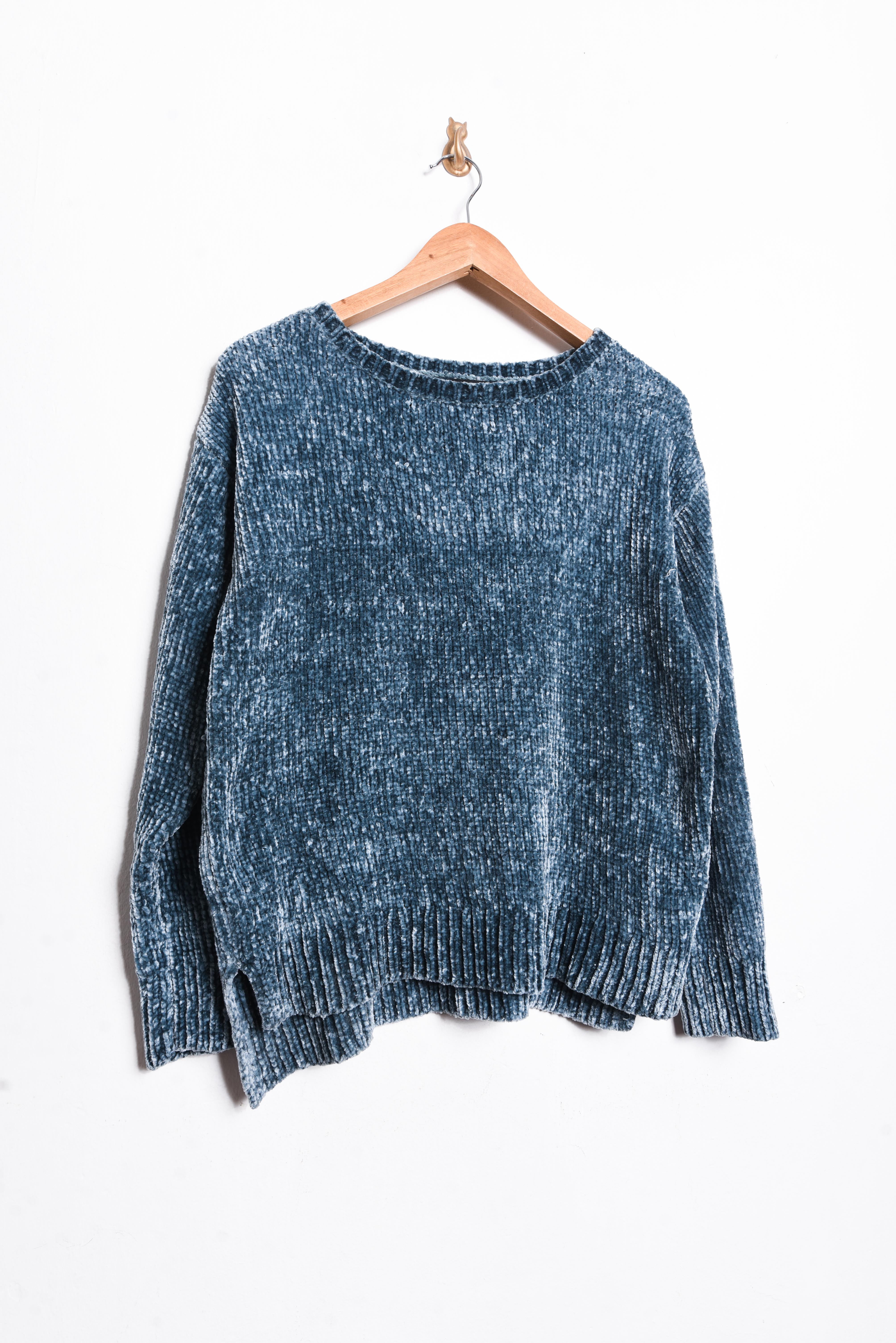Chaleco azul piedra chenille