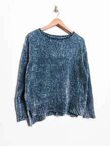 Chaleco azul piedra chenille