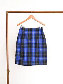 Falda blue tartán lana